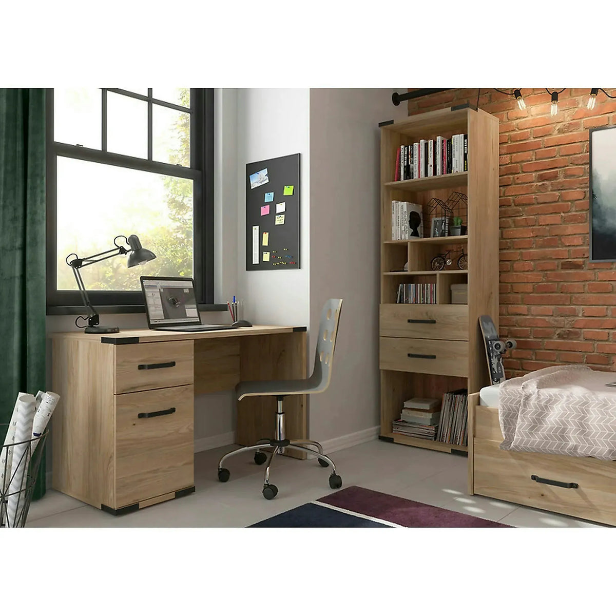 Biblioteca LARA, frasin, PAL, 60x40x198 cm