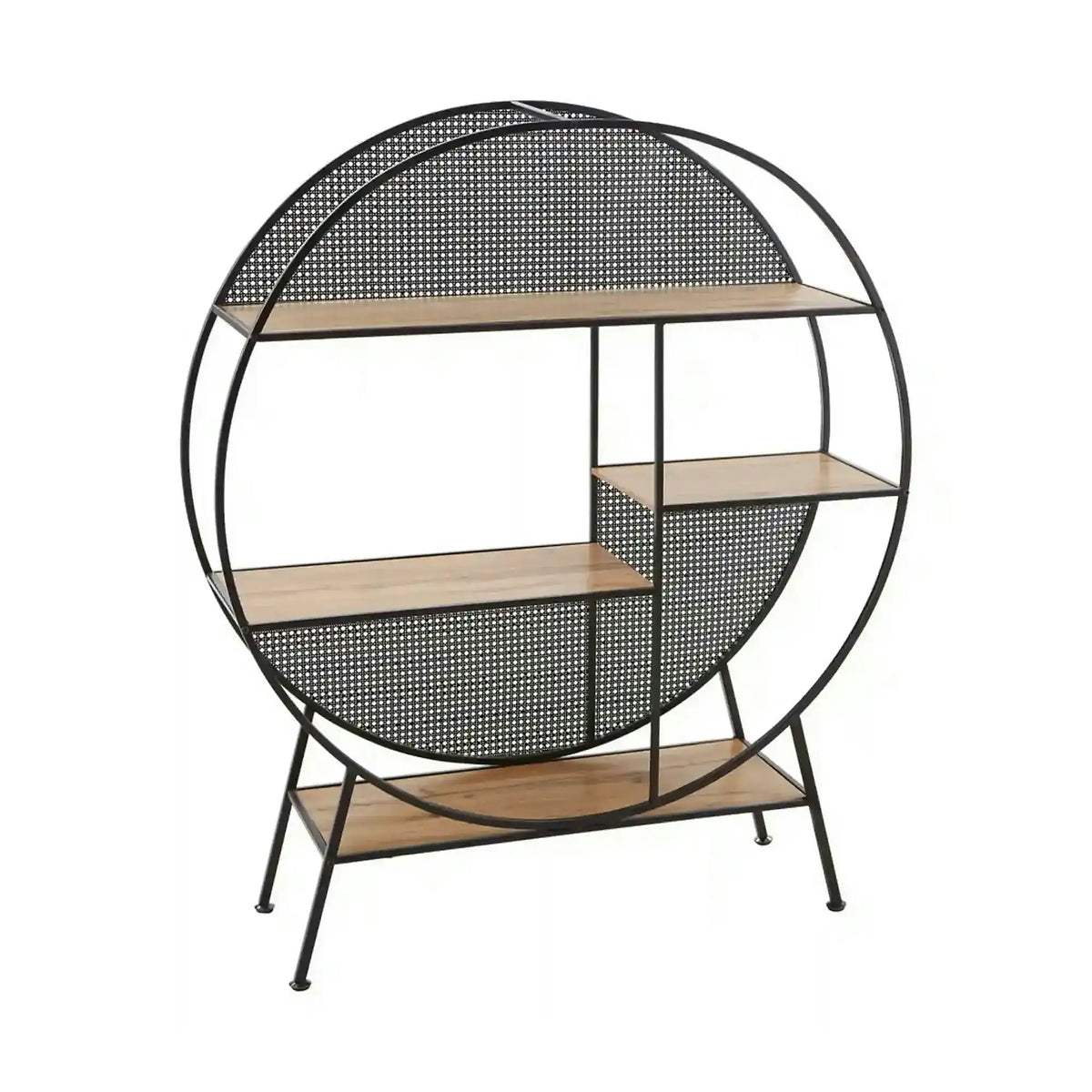 Biblioteca LEON, negru/stejar, 110x33x131 cm