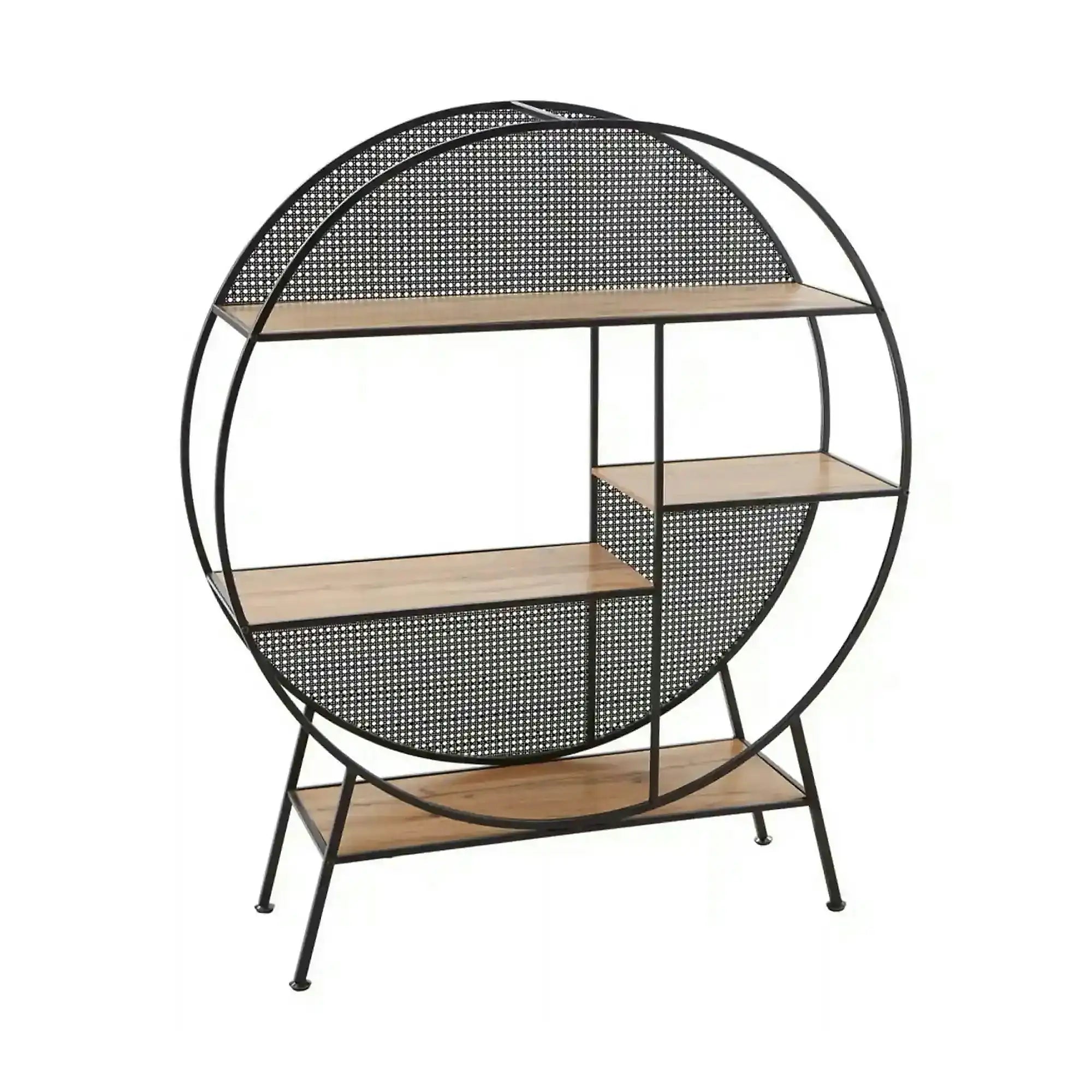 Biblioteca LEON, negru/stejar, 110x33x131 cm