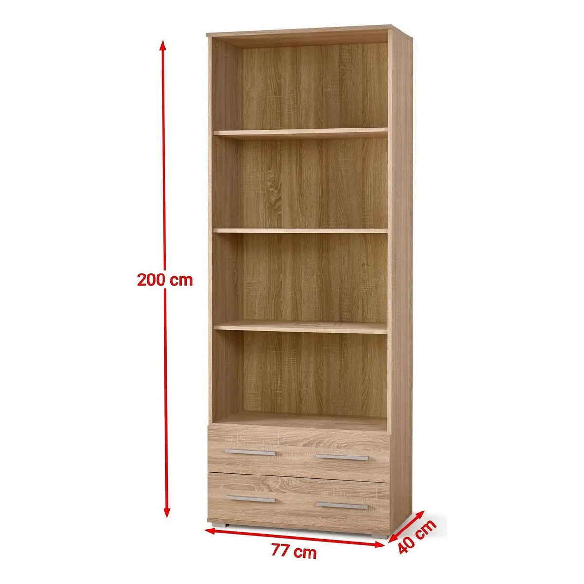 Biblioteca LIMA REG3, stejar sonoma, PAL laminat, 77x40x200 cm