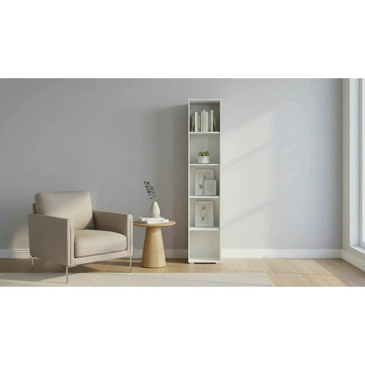 Biblioteca LIMA SL-1 alb, PAL laminat, 40x40x200 cm