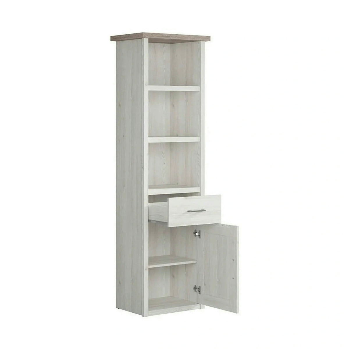 Biblioteca LUCA JUZI, zada sibiu deschis, PAL laminat, 60x43x201 cm
