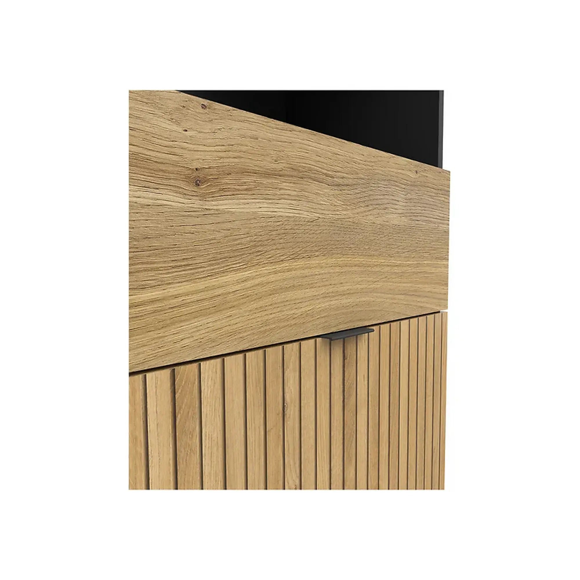 Biblioteca LUEN, stejar/negru, PAL laminat, 57x40x196 cm