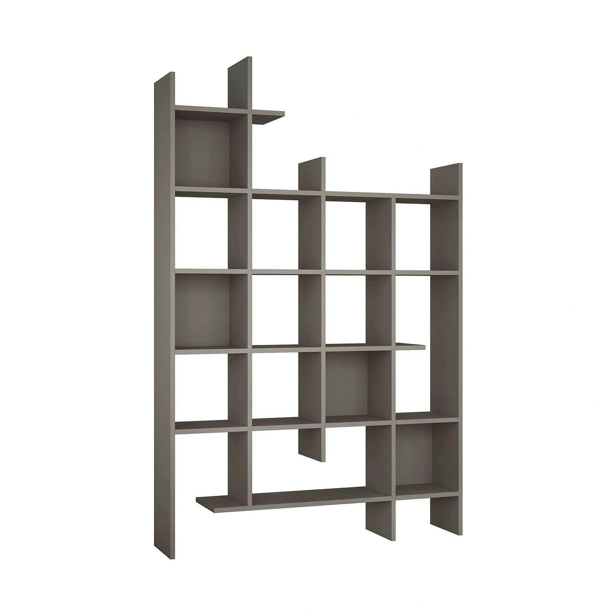 Biblioteca MANCO, gri, PAL melaminat, 122x26x188 cm