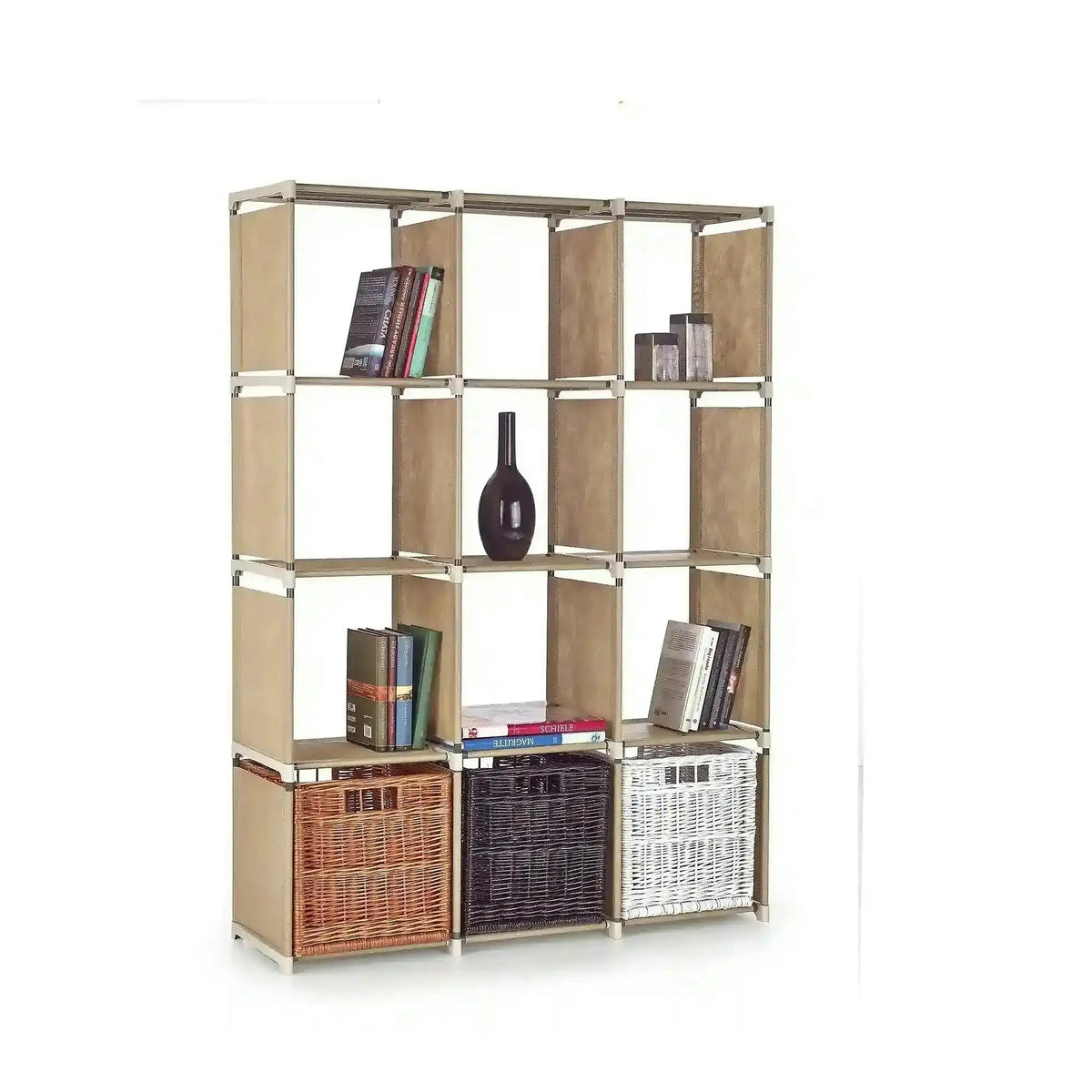 Biblioteca METRO, bej, otel, 105x29x142 cm