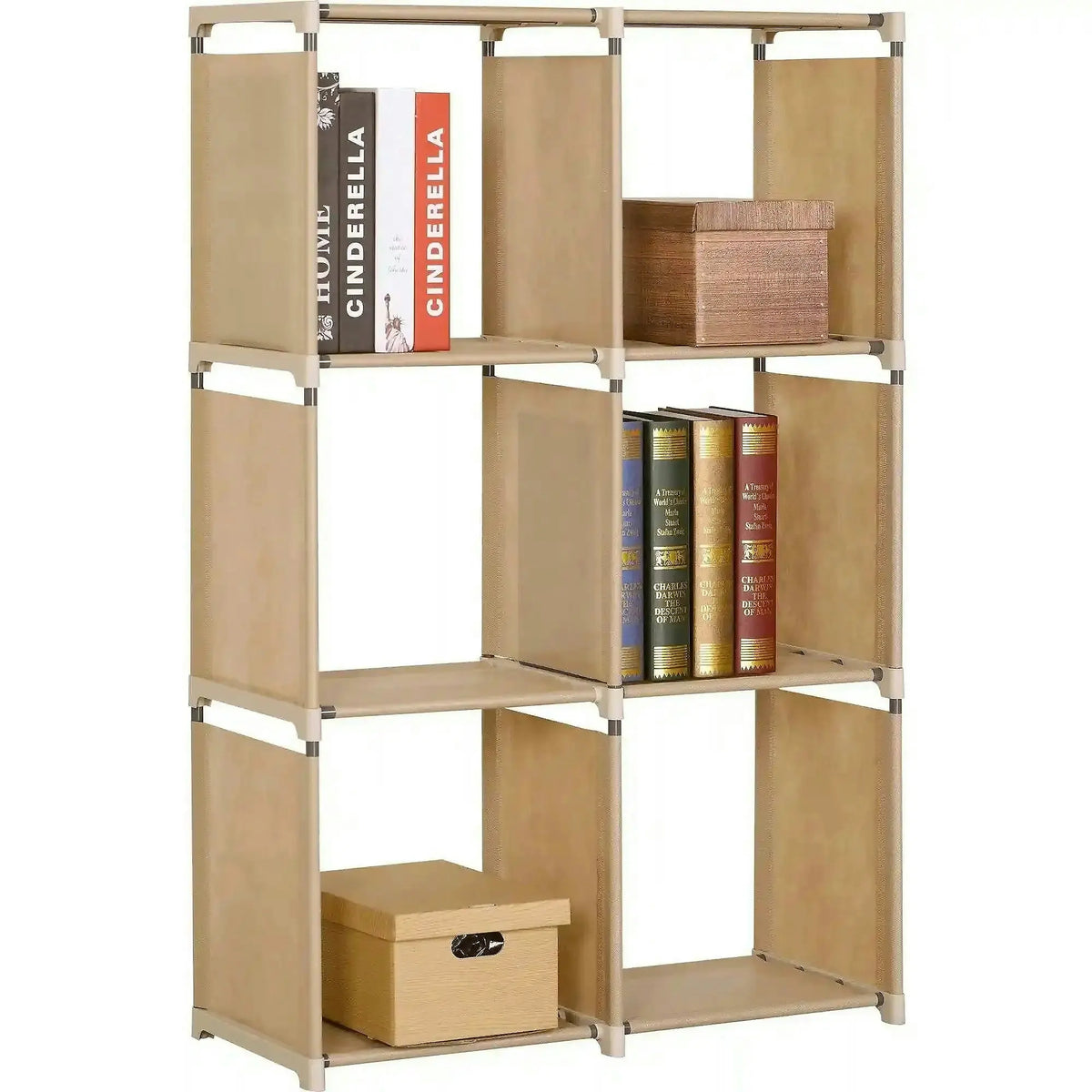 Biblioteca METRO, bej, otel, 105x29x142 cm