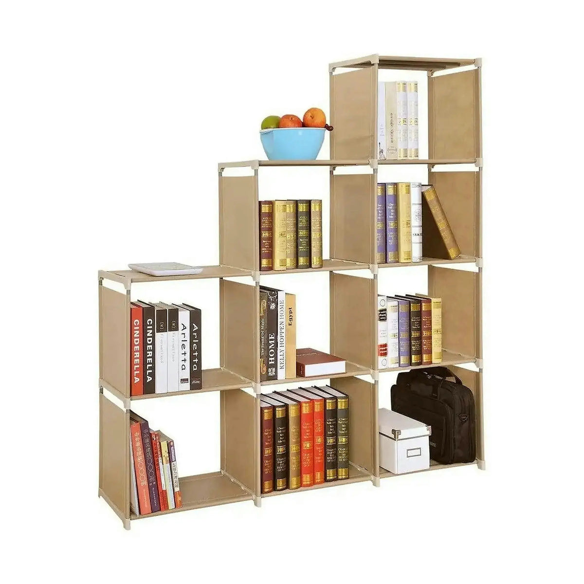 Biblioteca METRO, bej, otel, 105x29x142 cm