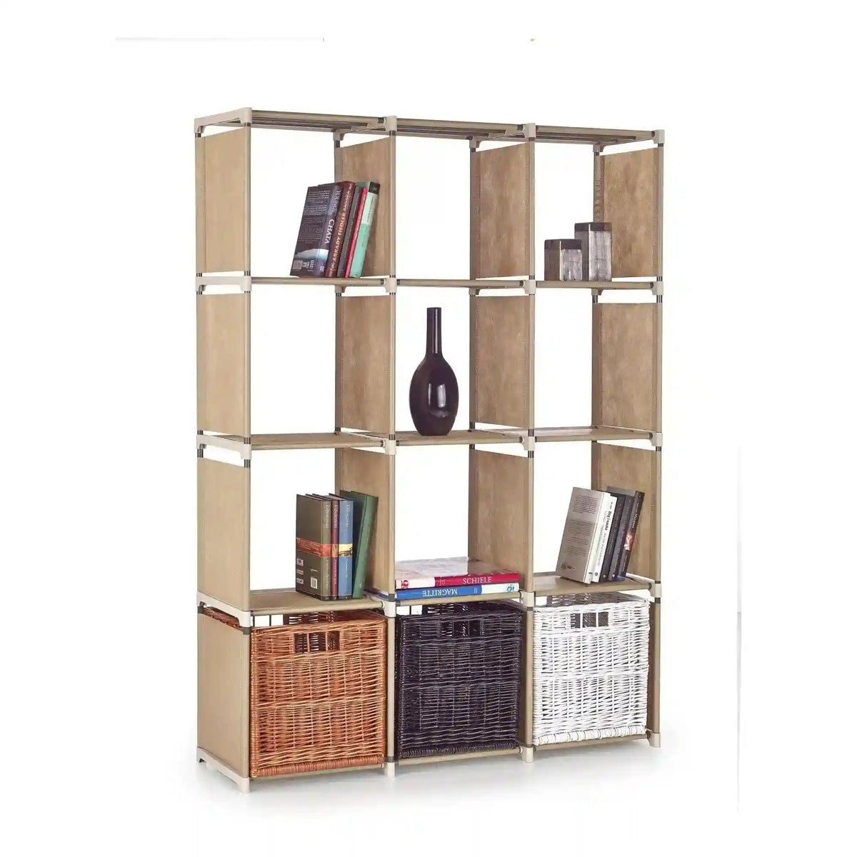 Biblioteca METRO, bej, otel, 105x29x142 cm