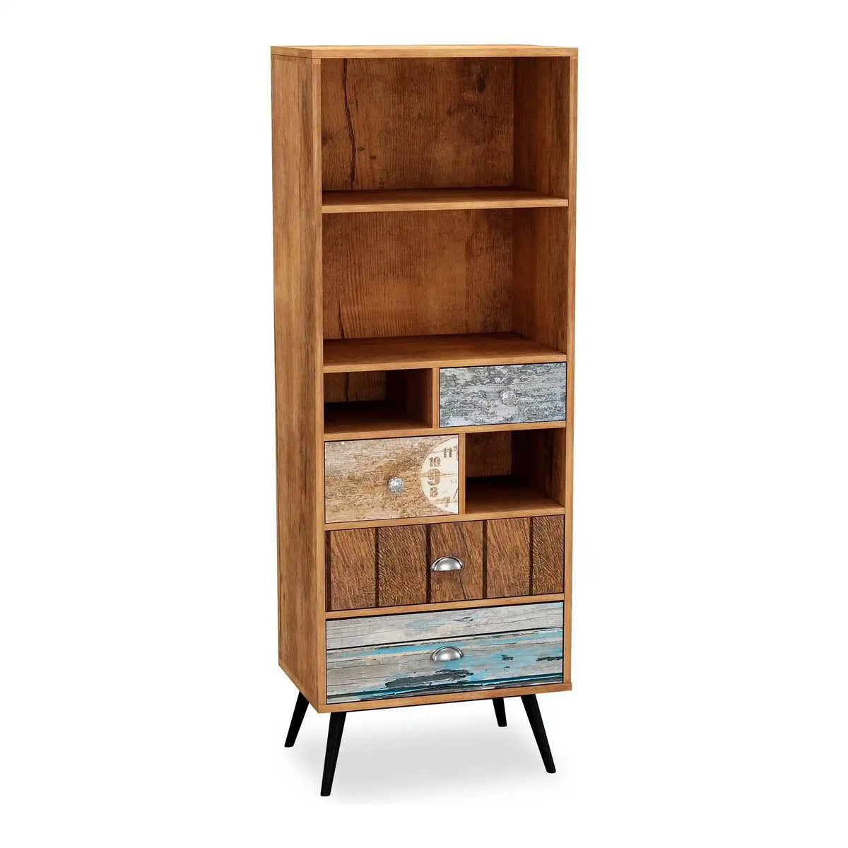 Biblioteca MEZO REG1, multicolor, PAL laminat, 60x29x180 cm