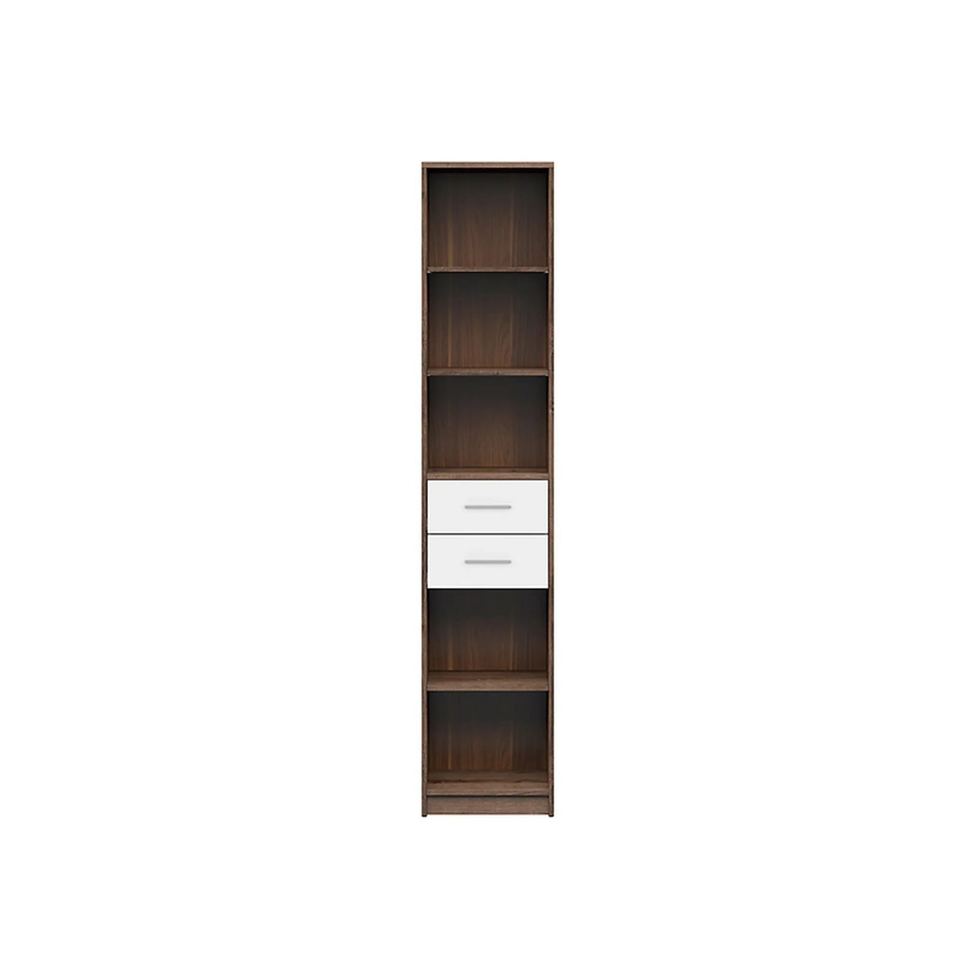 Biblioteca NEPO PLUS, stejar/alb, PAL laminat, 40x34x197 cm