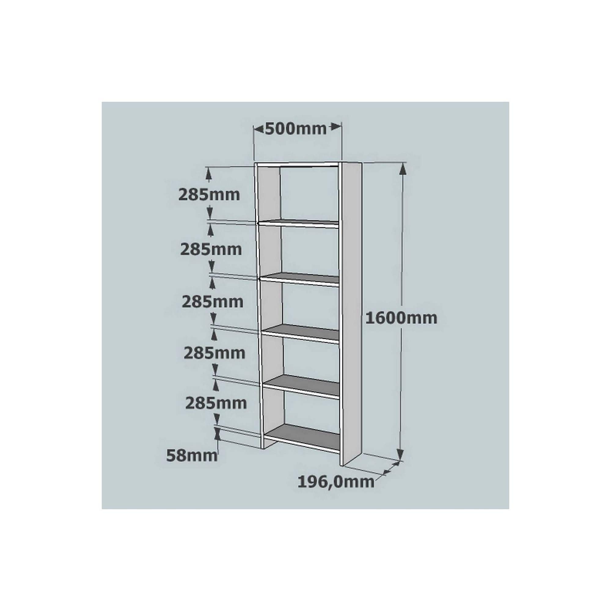 Biblioteca NEW, alb, PAL melaminat, 50x20x160 cm
