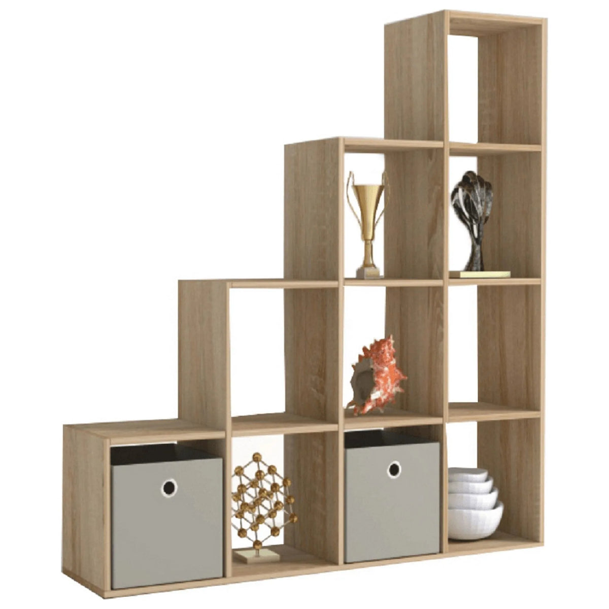 Biblioteca NORAH, stejar sonoma, PAL melaminat, 139x33x144 cm