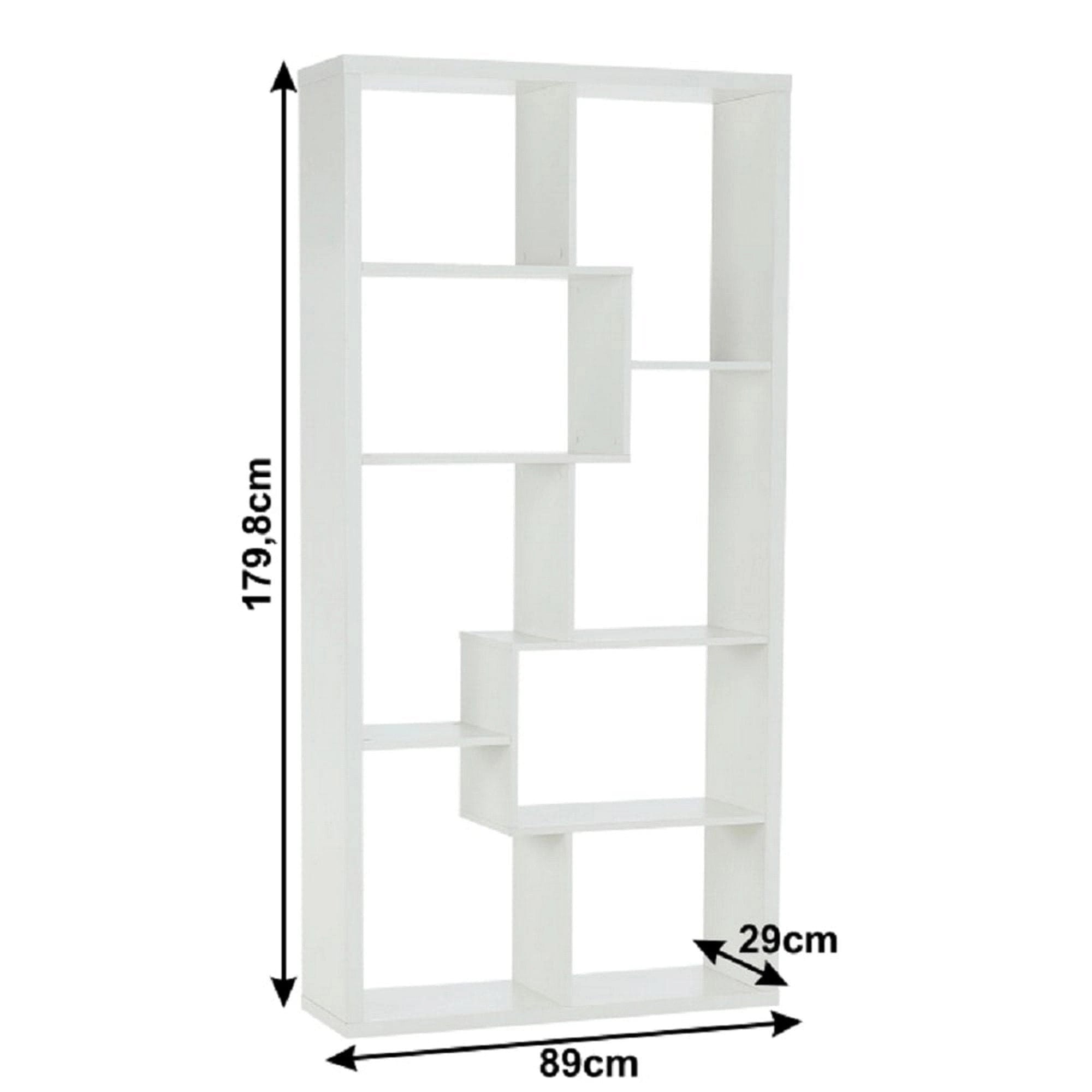 Biblioteca ODYN, alb, PAL, 89x29x180 cm