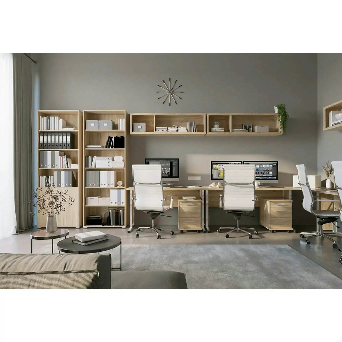 Biblioteca OFFICE LINE 11, stejar sonoma, PAL, 79x35x221 cm