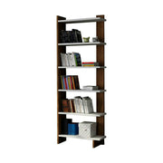 Biblioteca ORDER, alb/nuc inchis, PAL melaminat, 47x21x170 cm