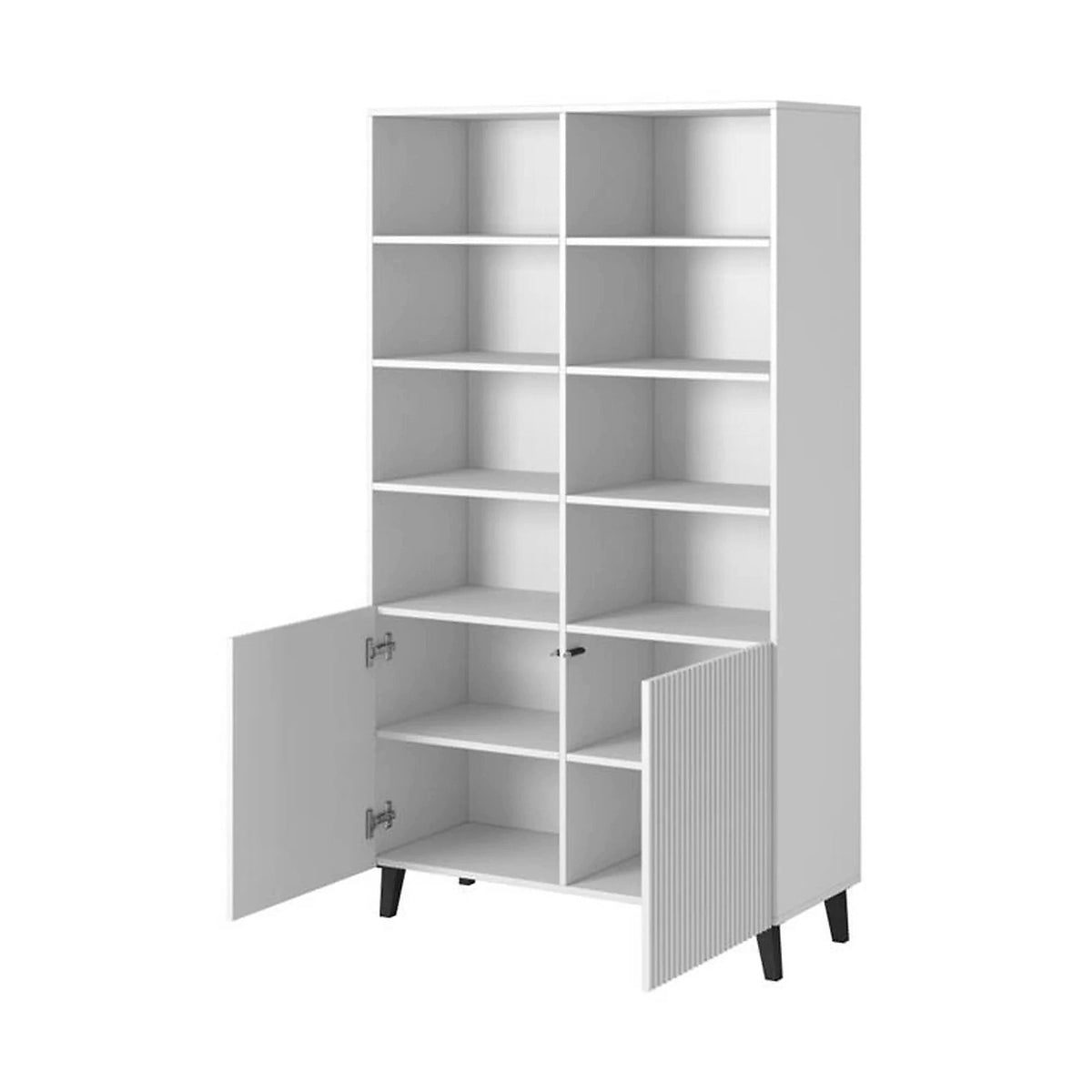 Biblioteca PAFOS, alb, PAL laminat, 101x40x177 cm