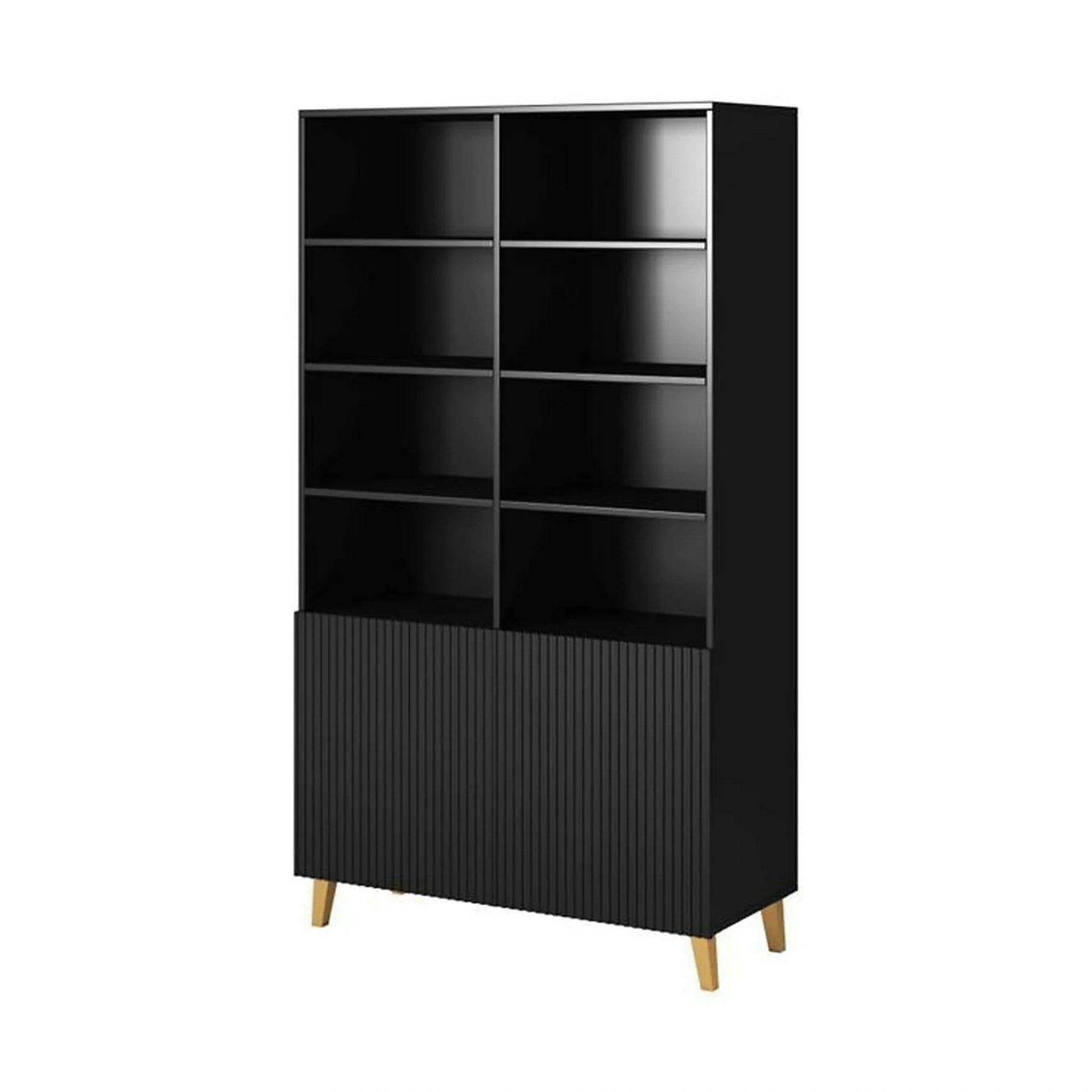 Biblioteca PAFOS, negru, PAL laminat, 101x40x177 cm