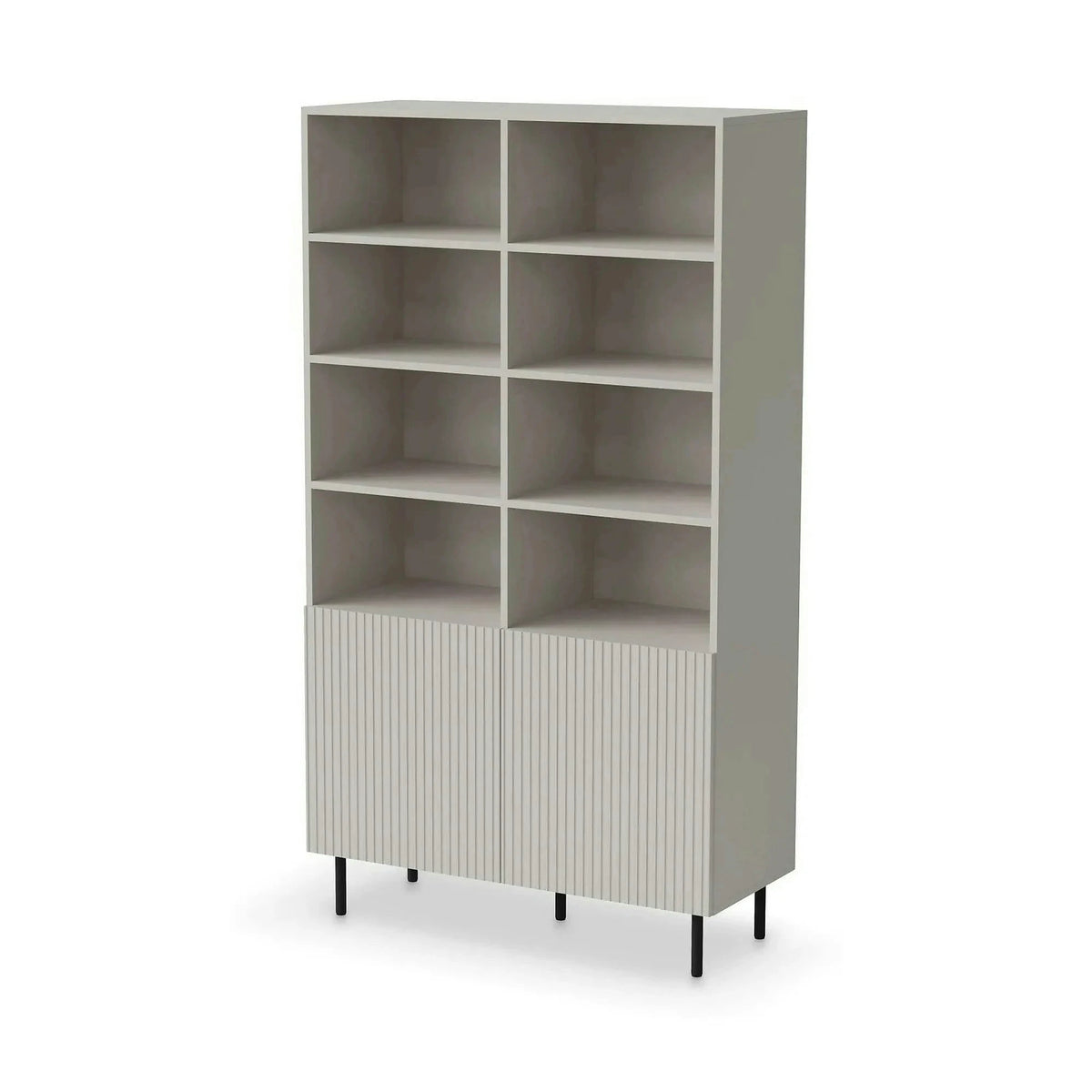 Biblioteca PAXOS REG-1, casmir/negru, PAL laminat/otel, 100x40x179 cm