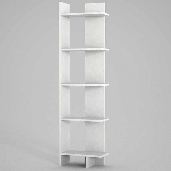 Biblioteca PERLA, alb, PAL melaminat, 49x22x170 cm