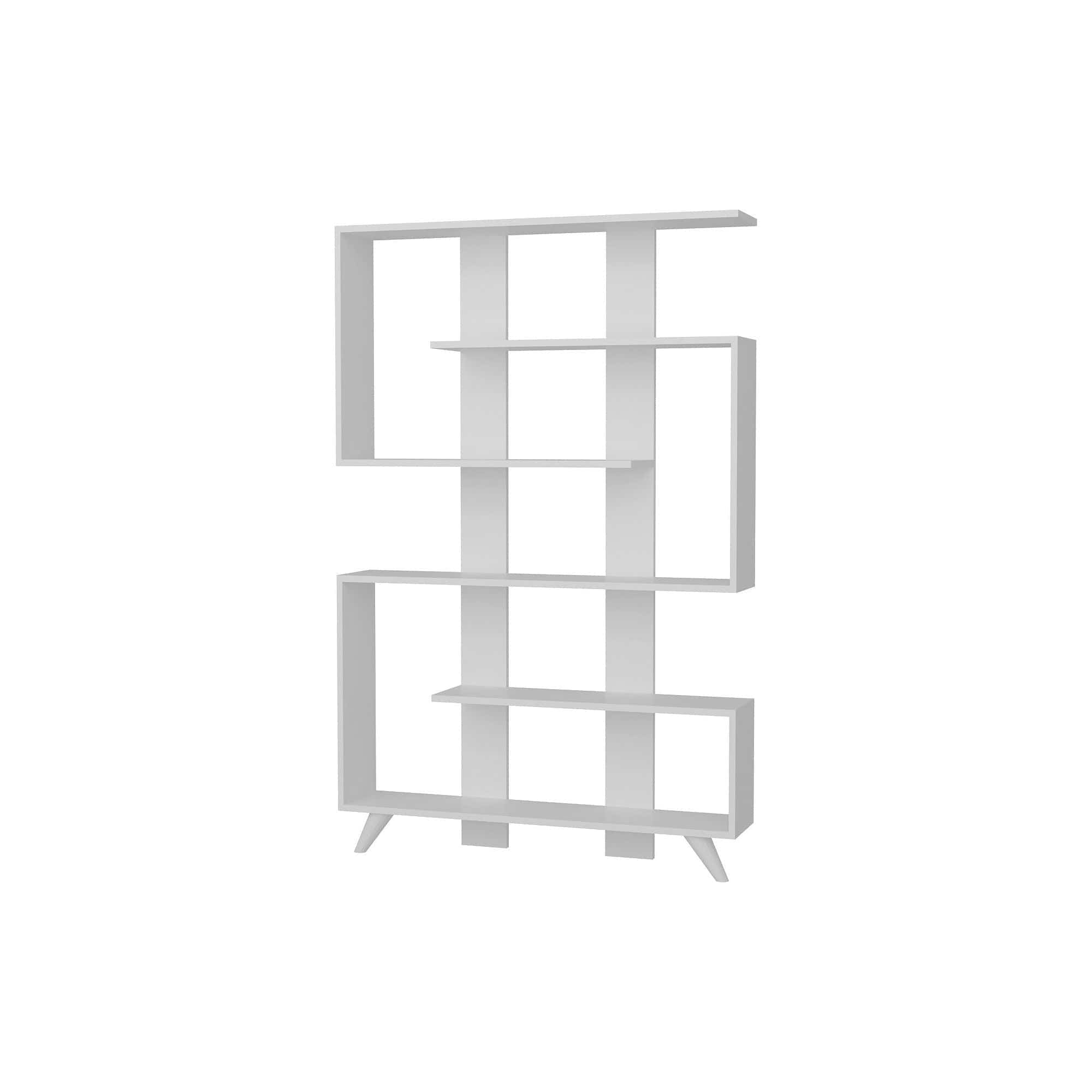 Biblioteca RAIN, alb, PAL, 120x20x162 cm