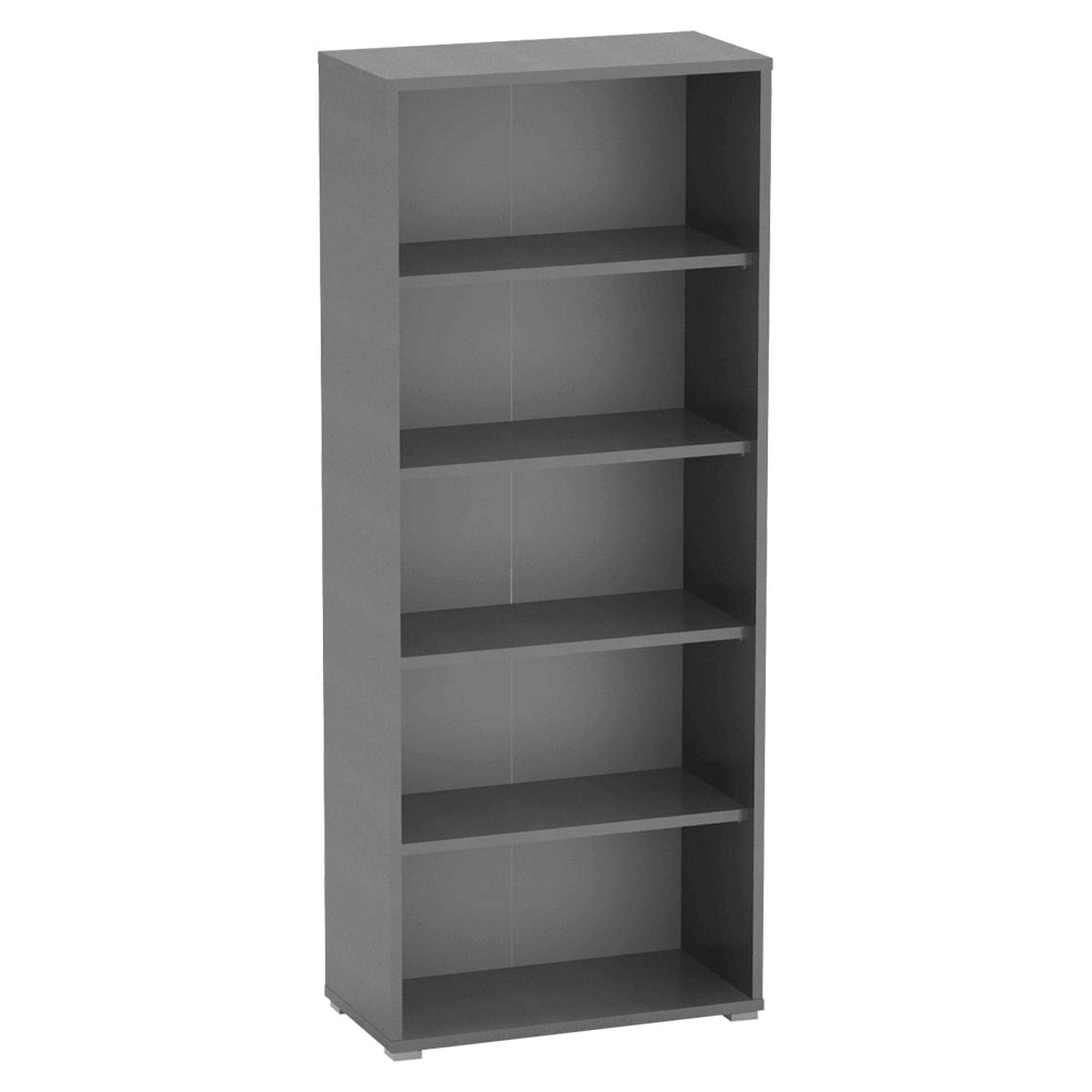Biblioteca RIOMA NEW TYP 03, gri grafit, PAL melaminat, 75x38x183 cm