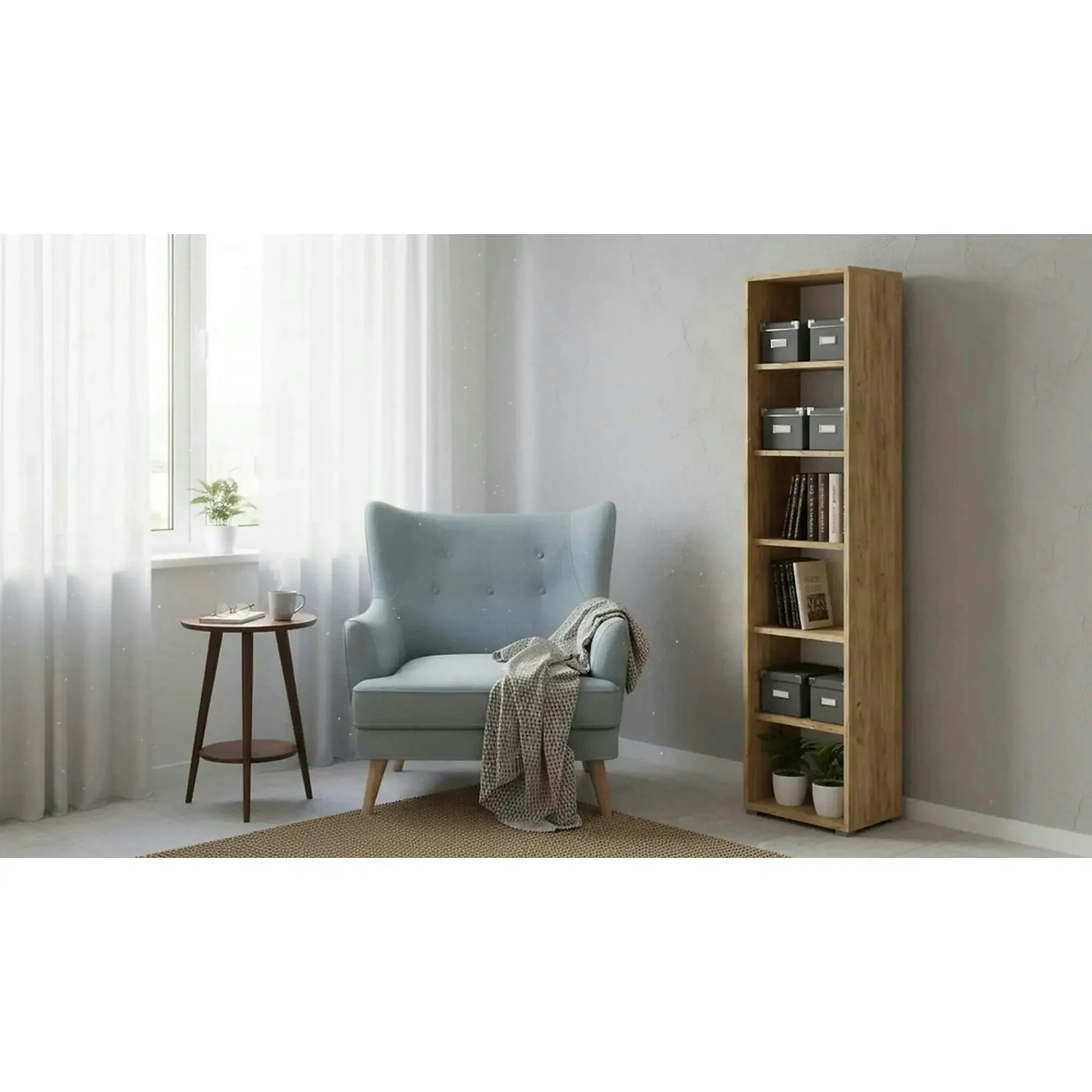 Biblioteca RIOMA TYP 02, stejar artisan, DTD laminat, 50x38x218 cm