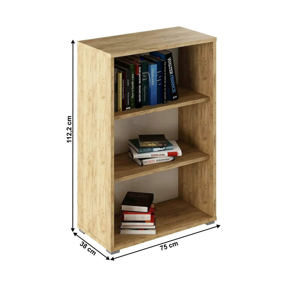 Biblioteca RIOMA TYP 04, stejar artisan, DTD laminat, 75x38x112 cm