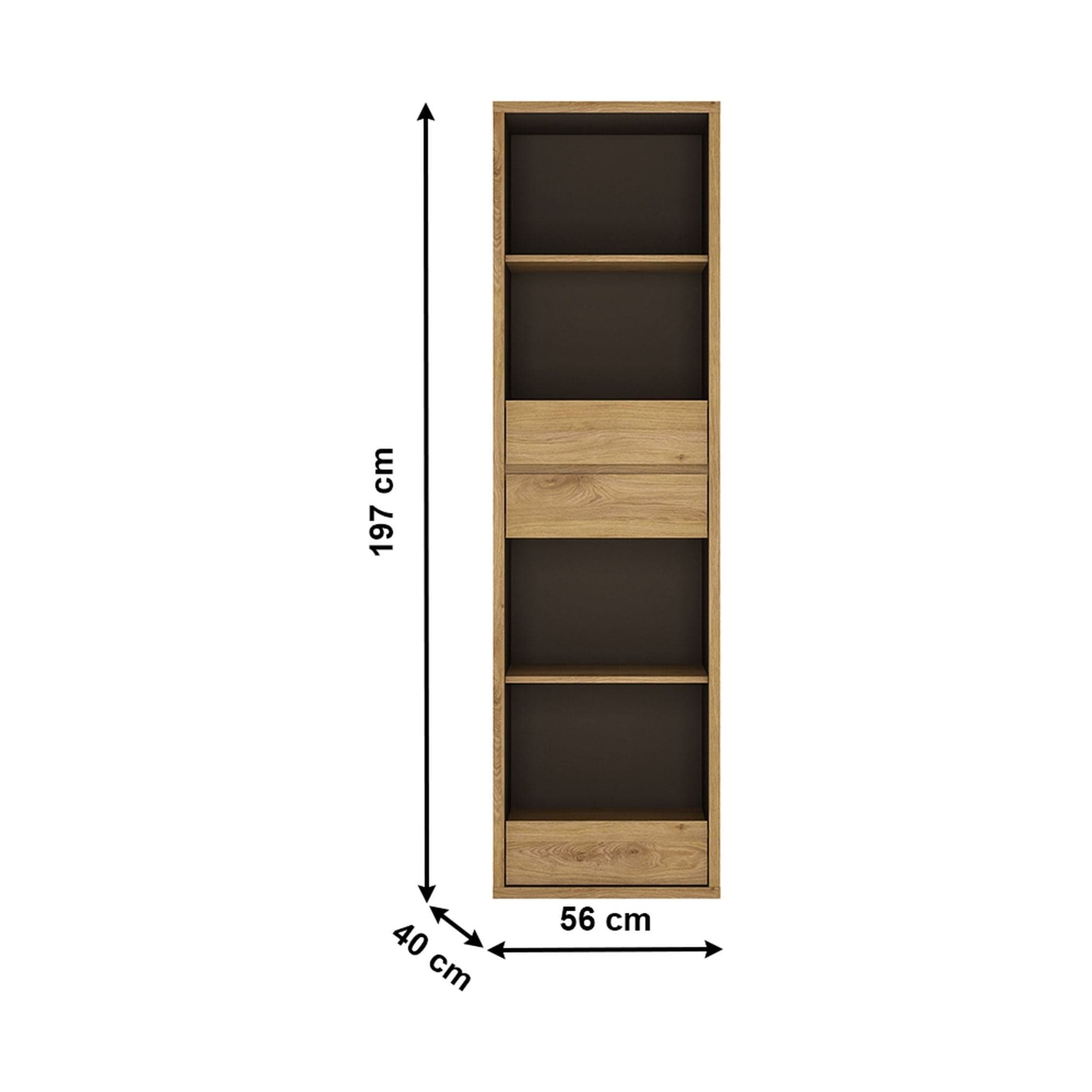 Biblioteca SHELDON TIP 11, stejar shetland, DTD laminat, 56x40x197 cm