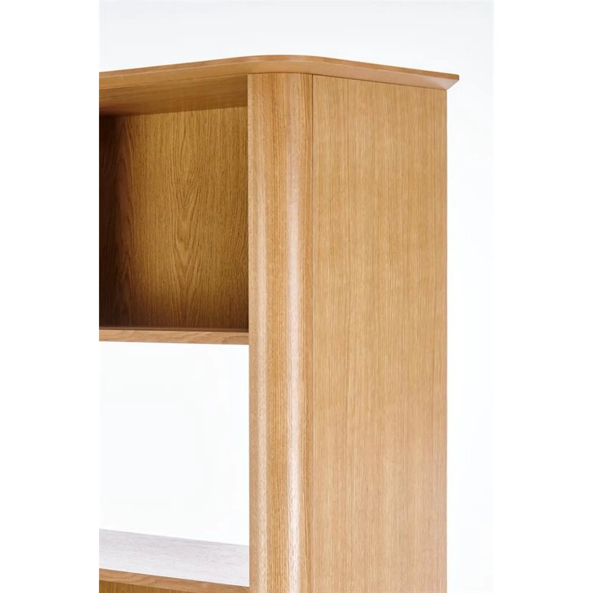 Biblioteca SMART, stejar/negru, PAL/furnir/metal, 97x37x196 cm