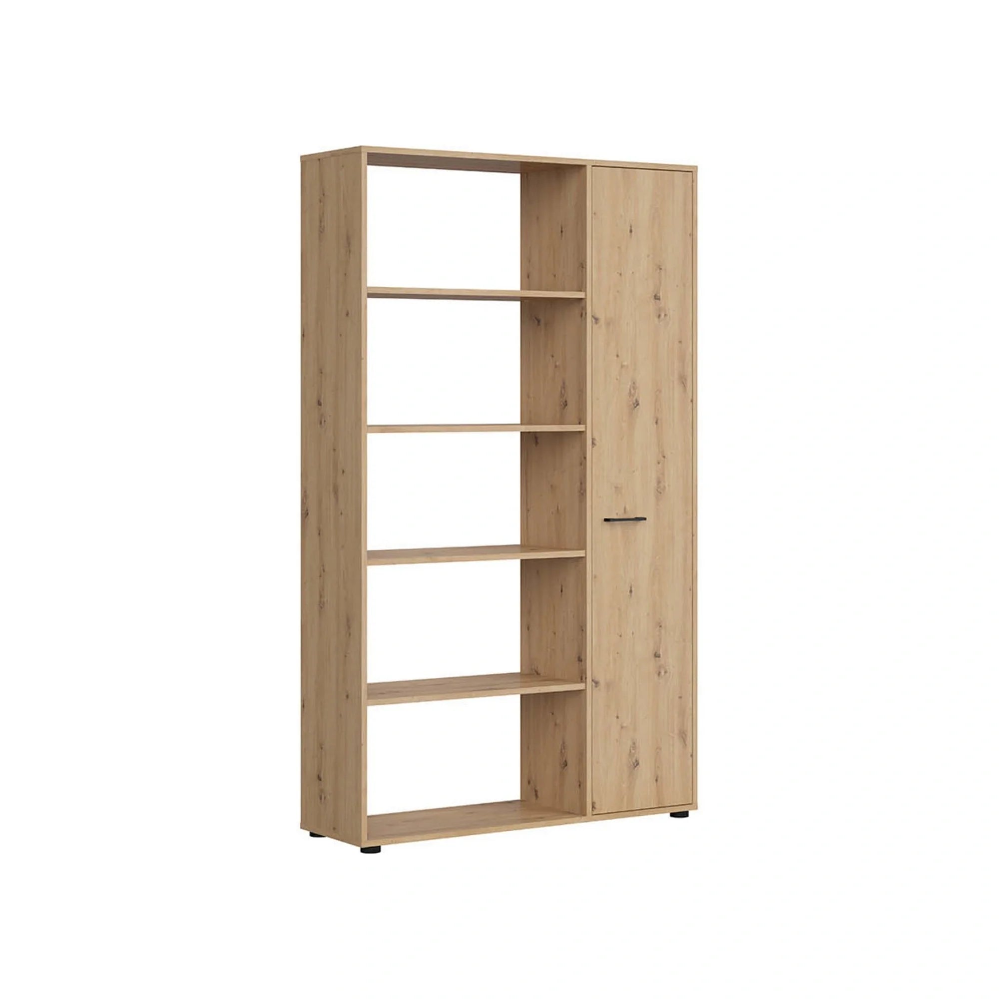 Biblioteca SPACE OFFICE, stejar artisan, PAL laminat, 120x37x203 cm