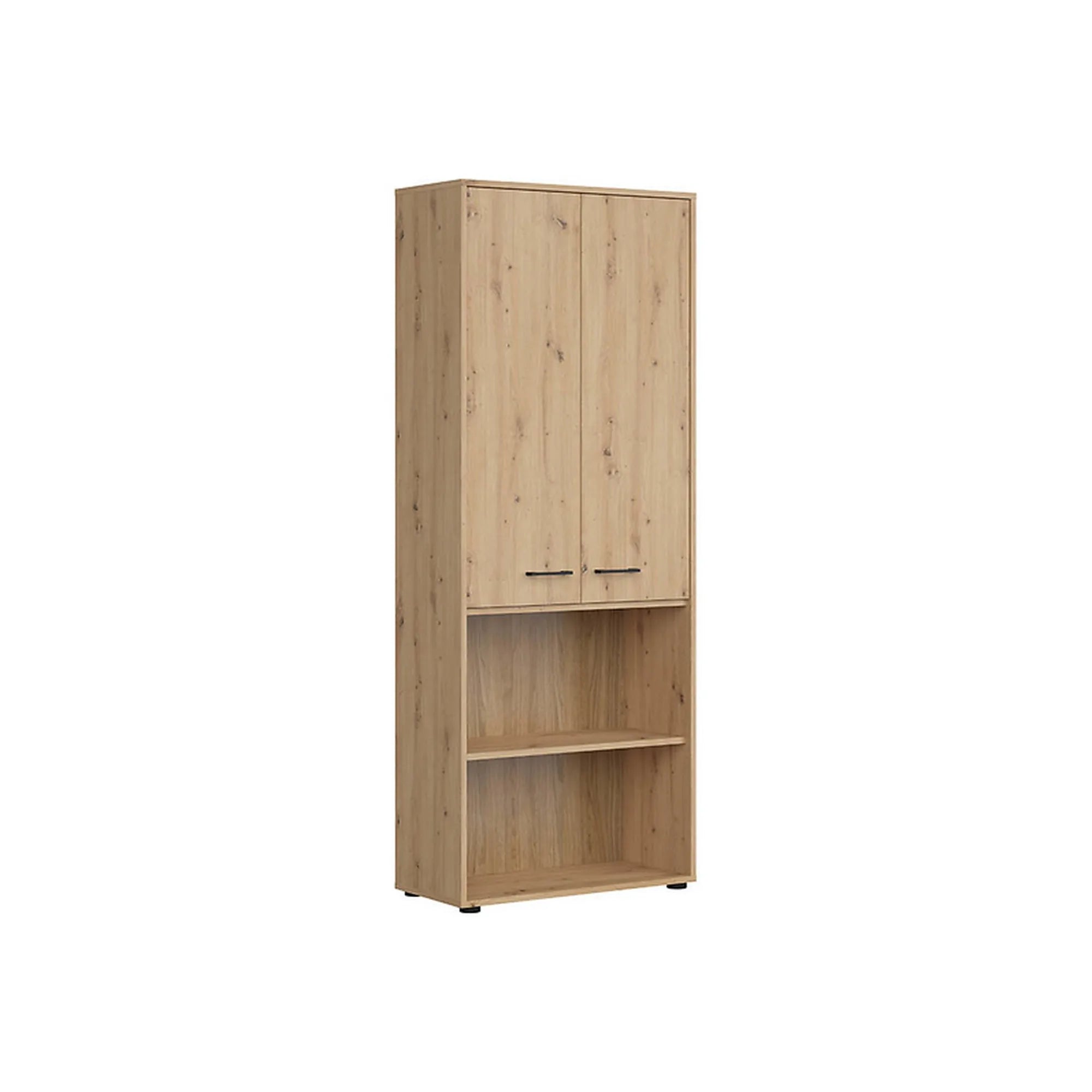 Biblioteca SPACE OFFICE, stejar artisan, PAL laminat, cu 2 usi, 80x37x203 cm