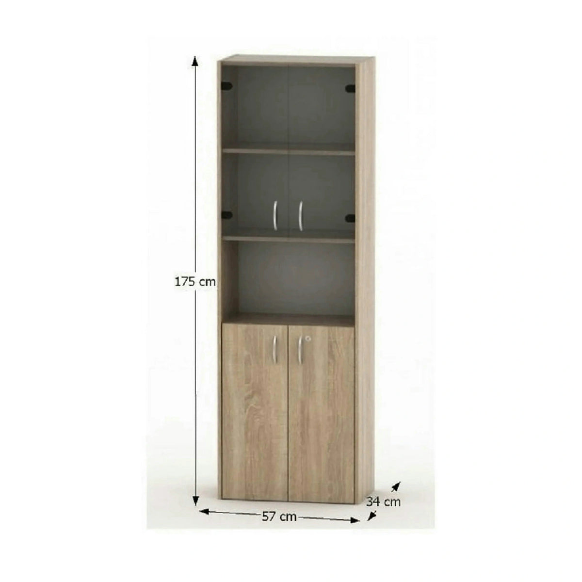 Biblioteca TEMPO ASISTENT NEW 004, stejar sonoma, PAL melaminat, 57x34x175 cm