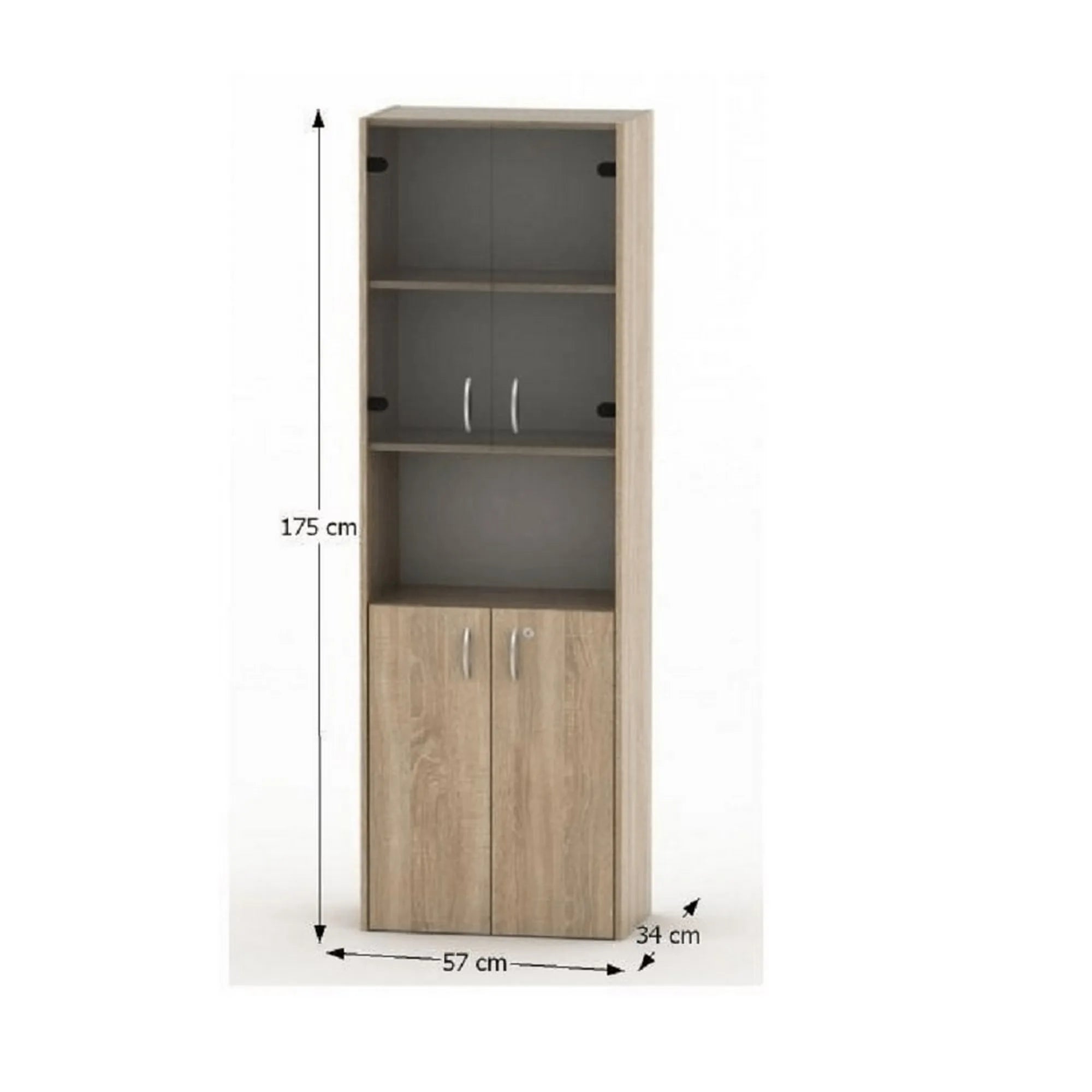 Biblioteca TEMPO ASISTENT NEW 004, stejar sonoma, PAL melaminat, 57x34x175 cm