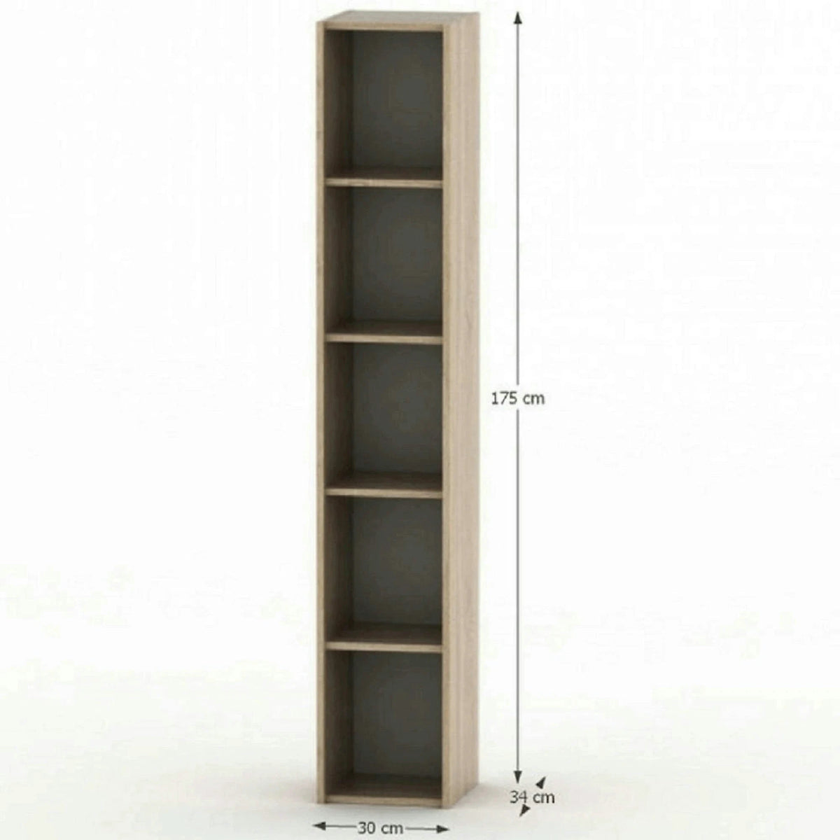 Biblioteca TEMPO ASISTENT NEW 009, stejar sonoma, PAL melaminat, 30x34x175 cm