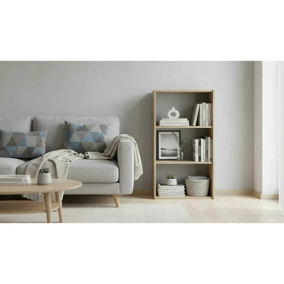 Biblioteca TEMPO ASISTENT NEW 035, stejar sonoma, DTD laminat, 57x34x106 cm