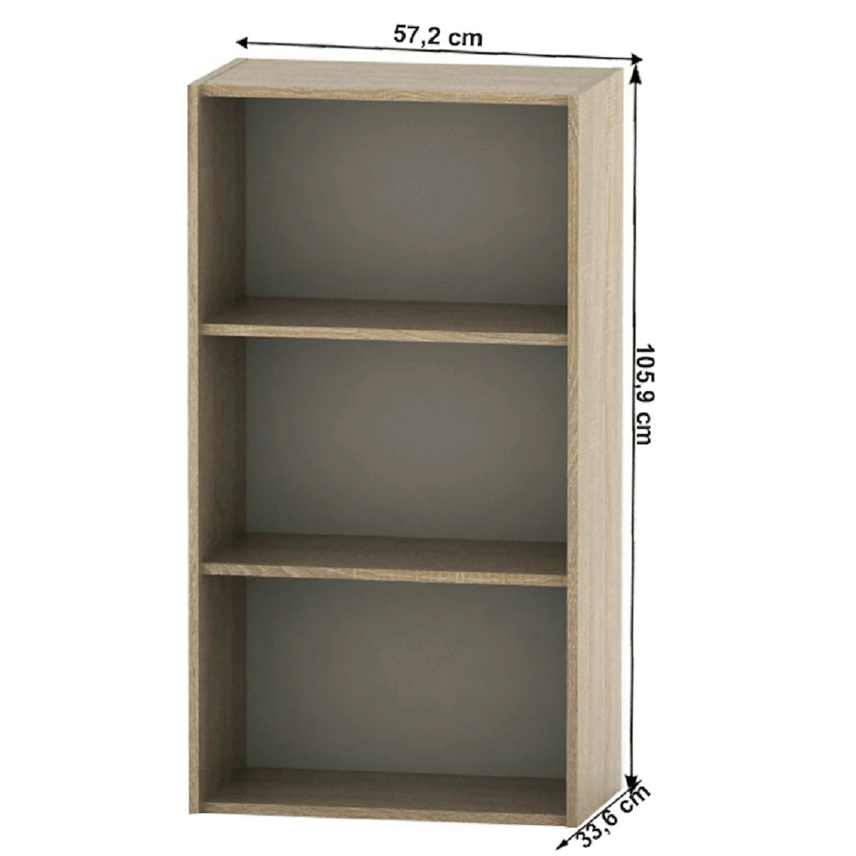 Biblioteca TEMPO ASISTENT NEW 035, stejar sonoma, DTD laminat, 57x34x106 cm