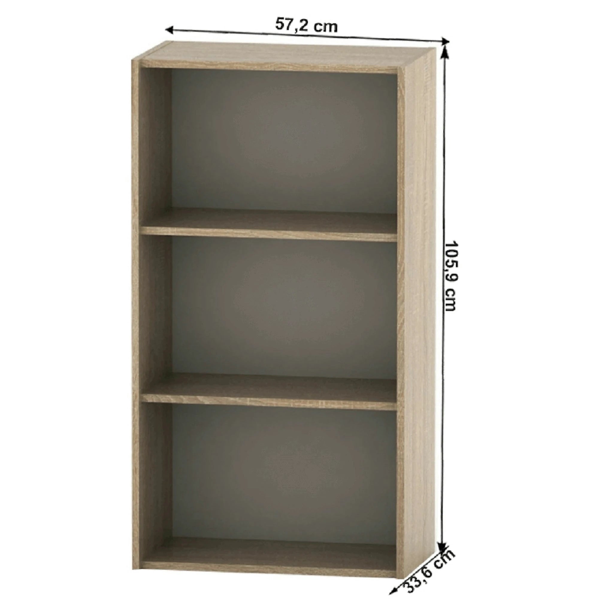 Biblioteca TEMPO ASISTENT NEW 035, stejar sonoma, DTD laminat, 57x34x106 cm