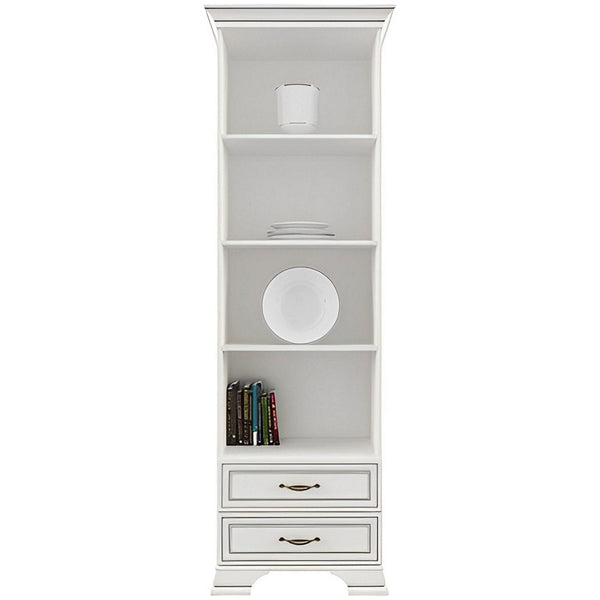 Biblioteca TIFFANY (Tiffy), alb vintage, PAL, 69x40x212 cm
