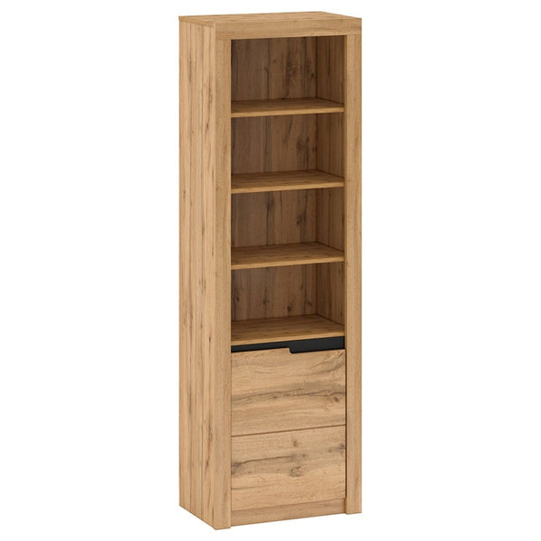 Biblioteca TORONTA R1, stejar wotan, DTD laminat, cu deschidere pe stanga, 63x40x197 cm