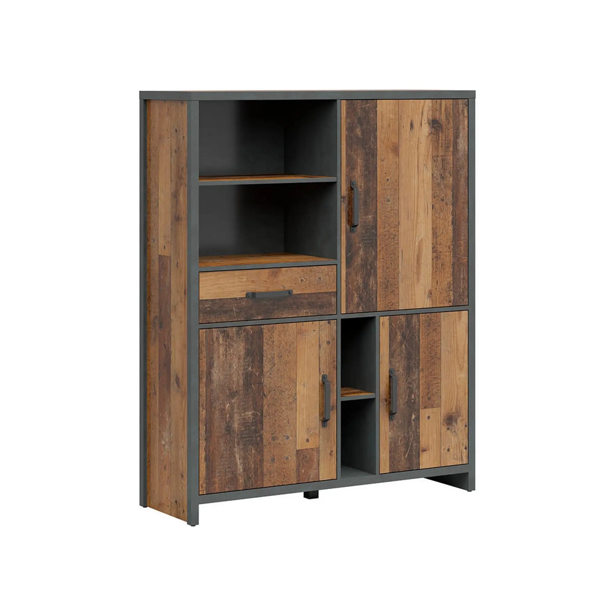 Biblioteca WESTON, maro/gri grafit, PAL, 120x40x150 cm