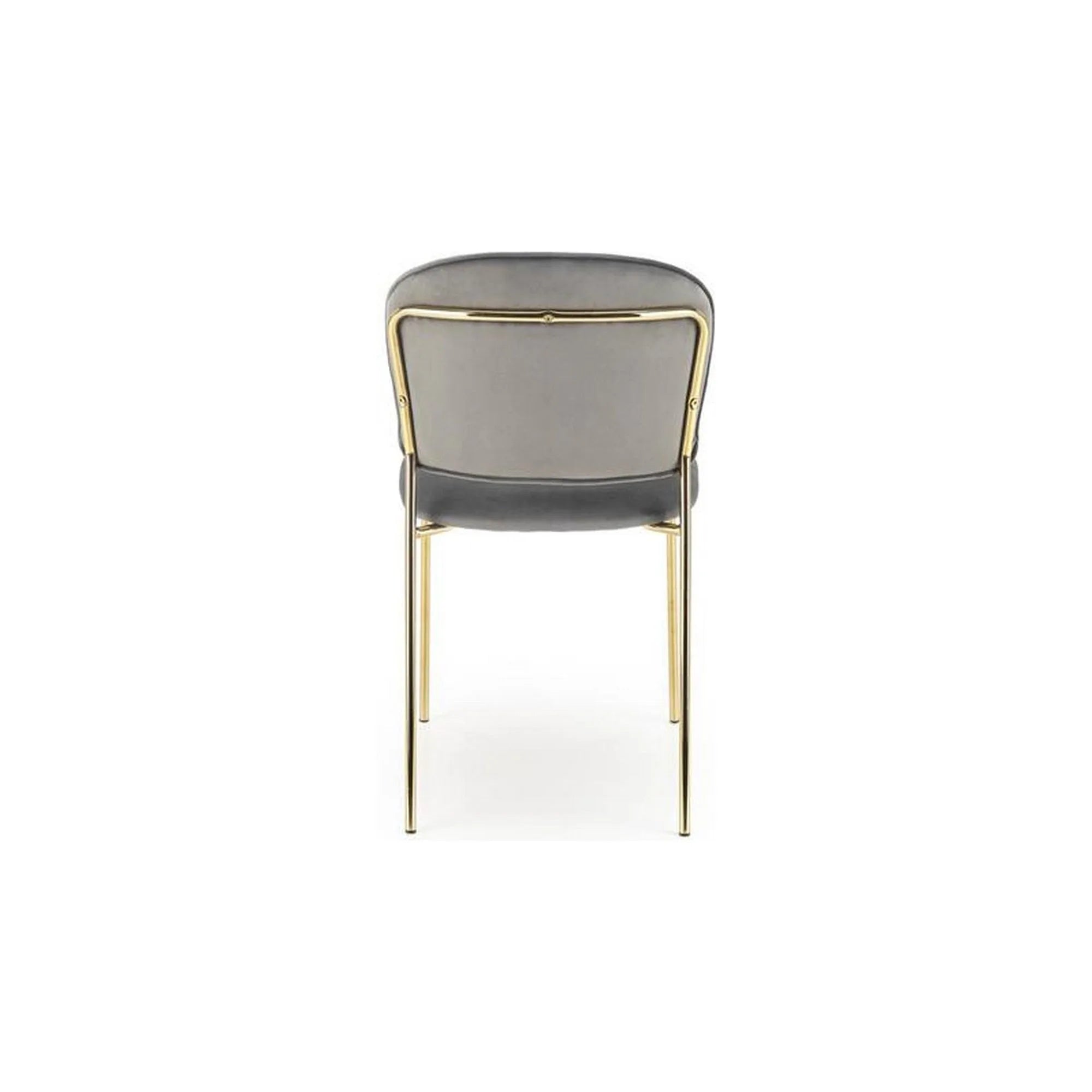 Scaun tapitat K499, gri/auriu, stofa catifelata, 47x56x85 cm