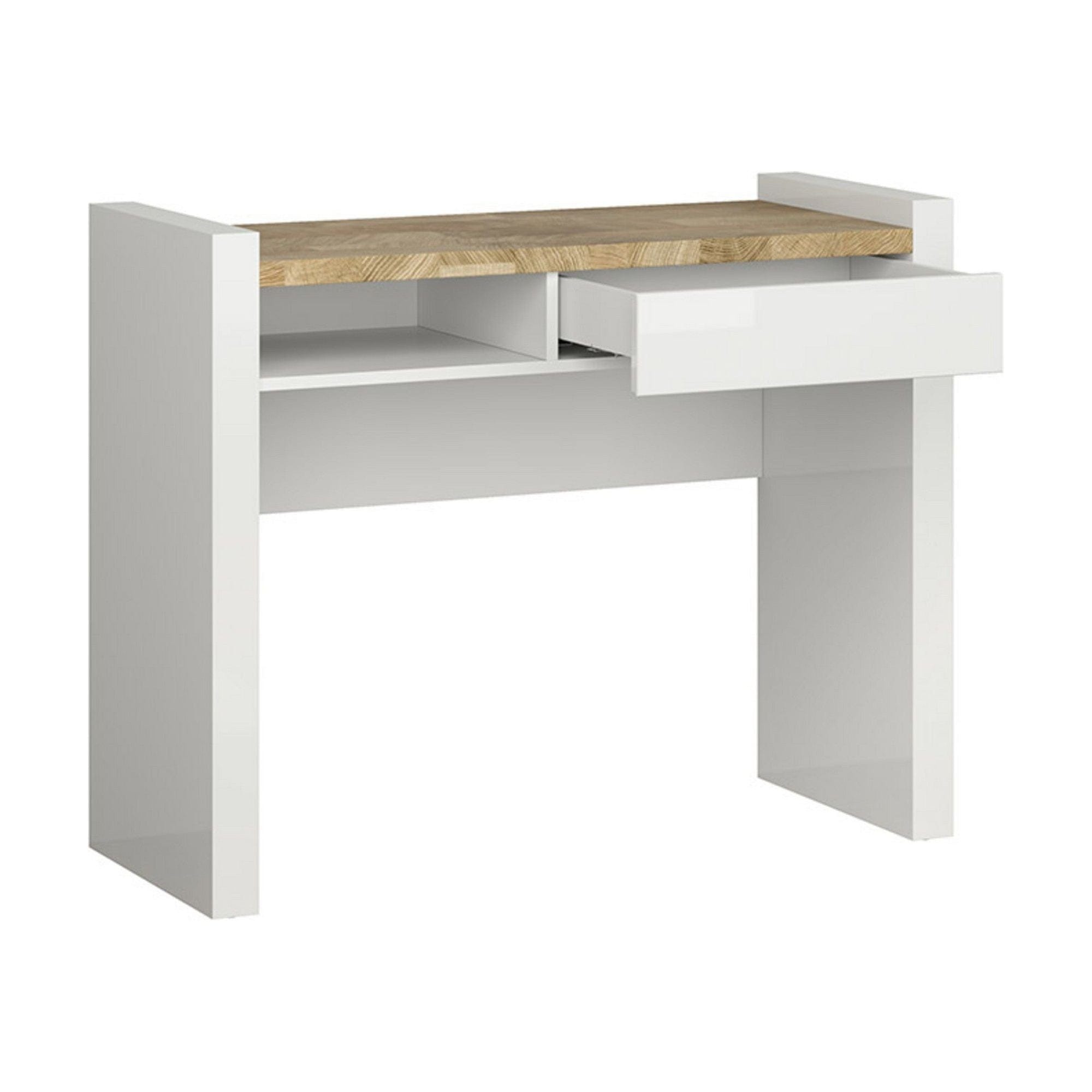 Birou ALAMEDA, alb/stejar, PAL, 100x41x81 cm