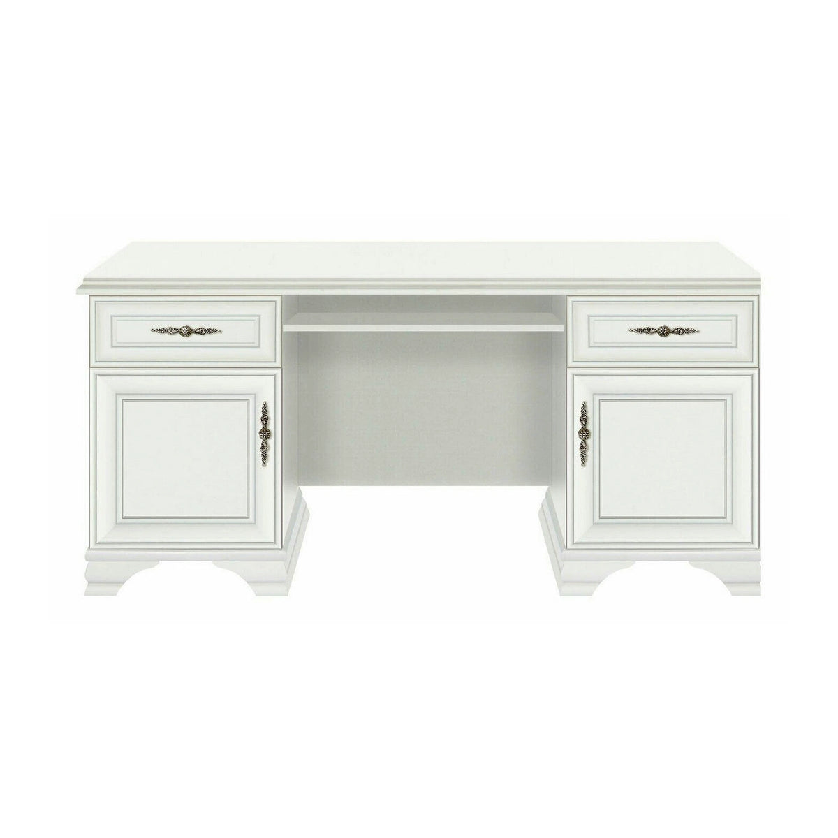 Birou alb clasic IDENTO, PAL, 160x74x78 cm