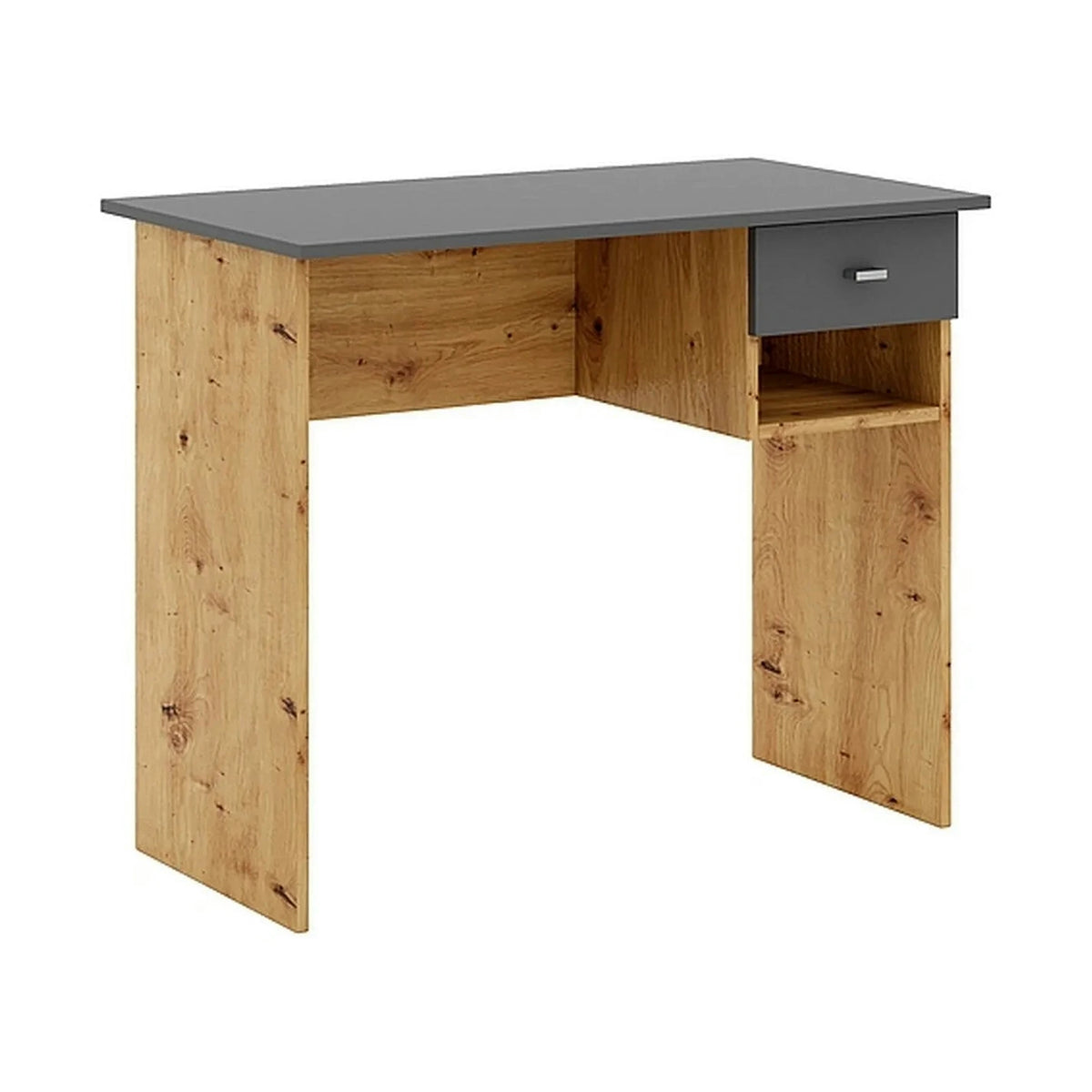 Birou B-011, stejar/gri antracit, PAL laminat, 90x50x74 cm