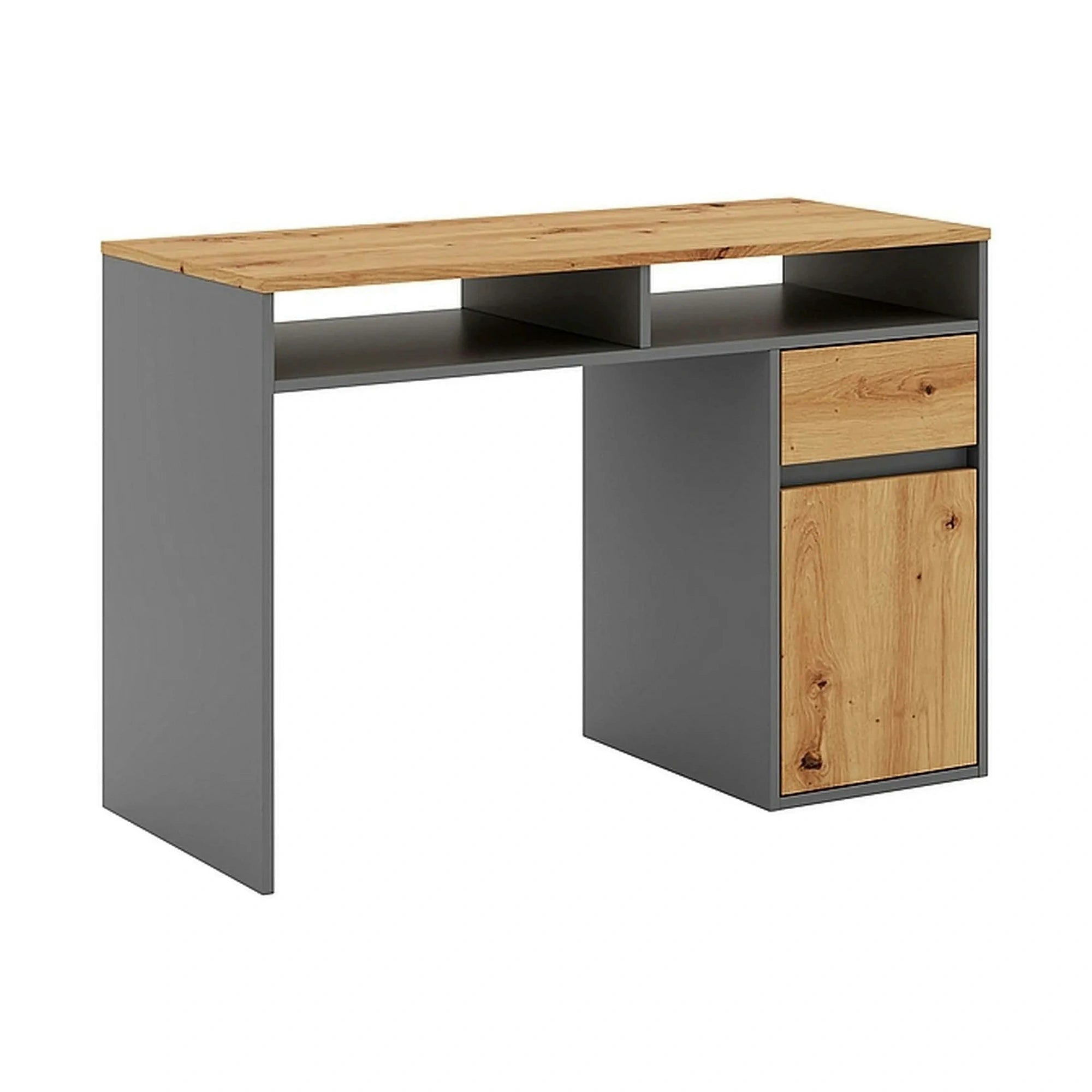 Birou B-012, stejar/gri antracit, PAL laminat, 110x48x75 cm