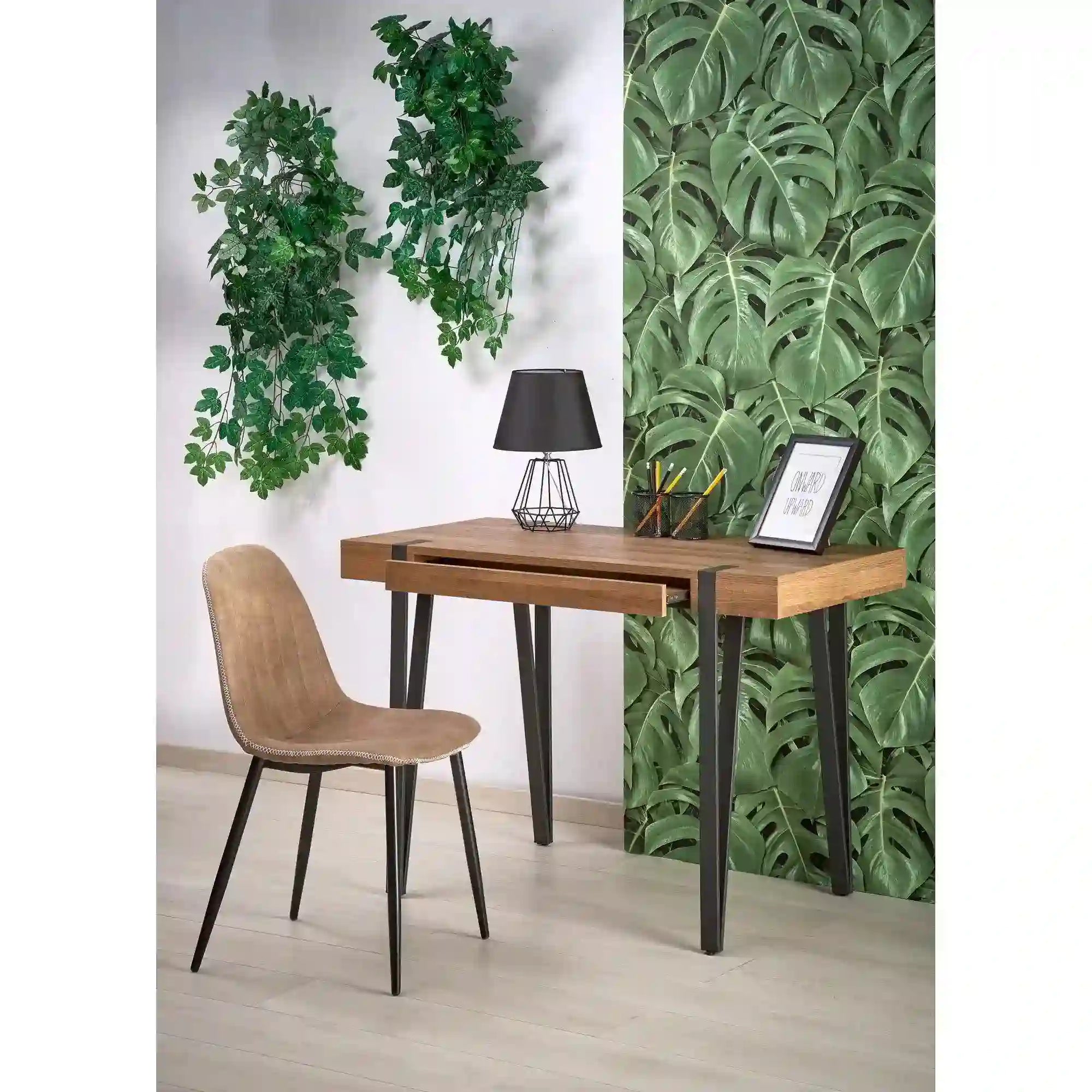 Birou B39, nuc/negru, 110x55x76 cm