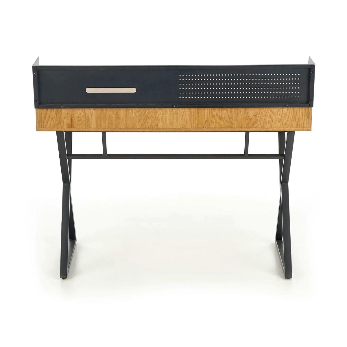 Birou B43, stejar/negru, 110x51x90 cm