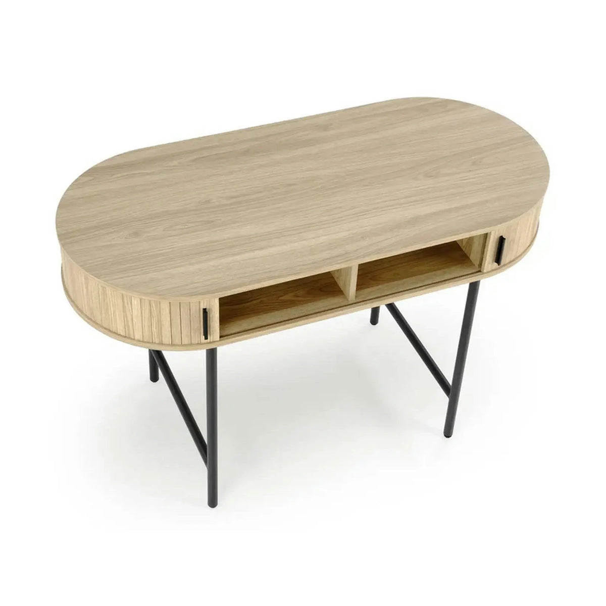 Birou B51, stejar/negru, 120x55x75 cm