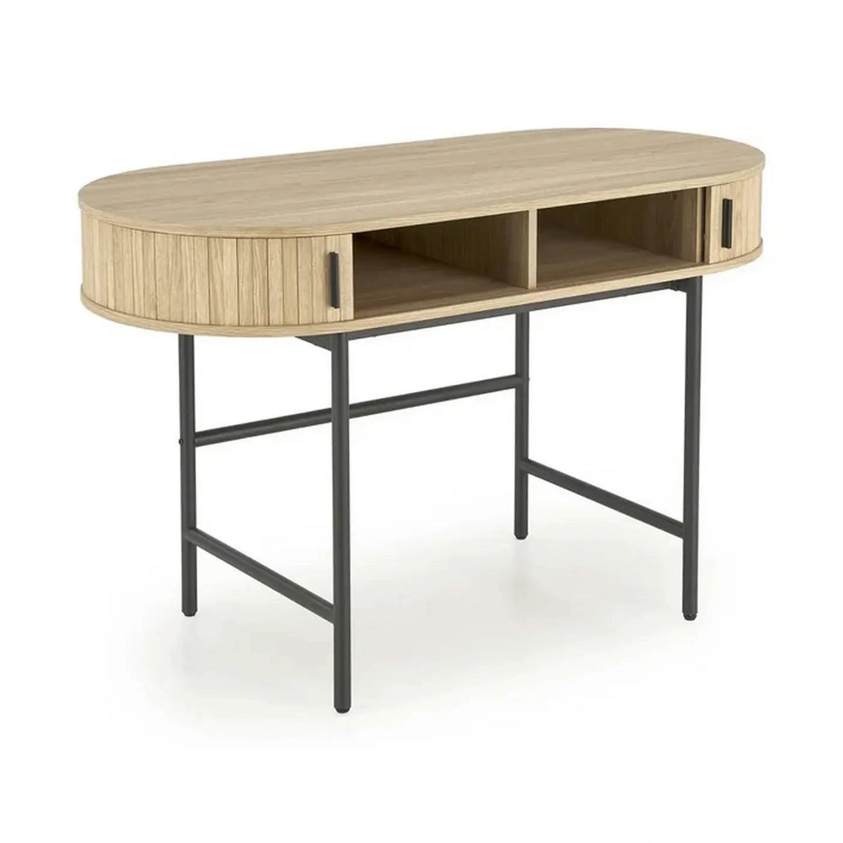 Birou B51, stejar/negru, 120x55x75 cm
