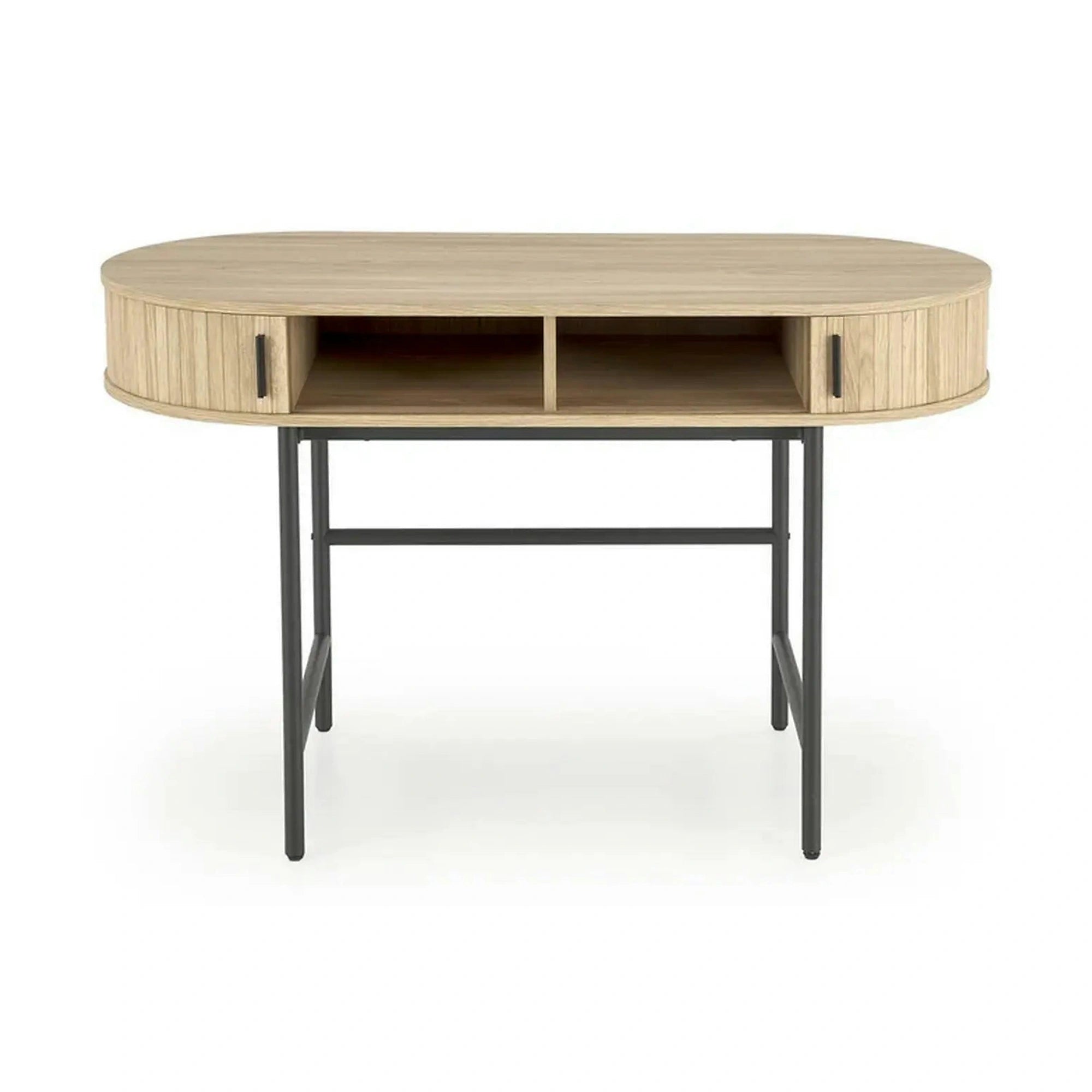 Birou B51, stejar/negru, 120x55x75 cm